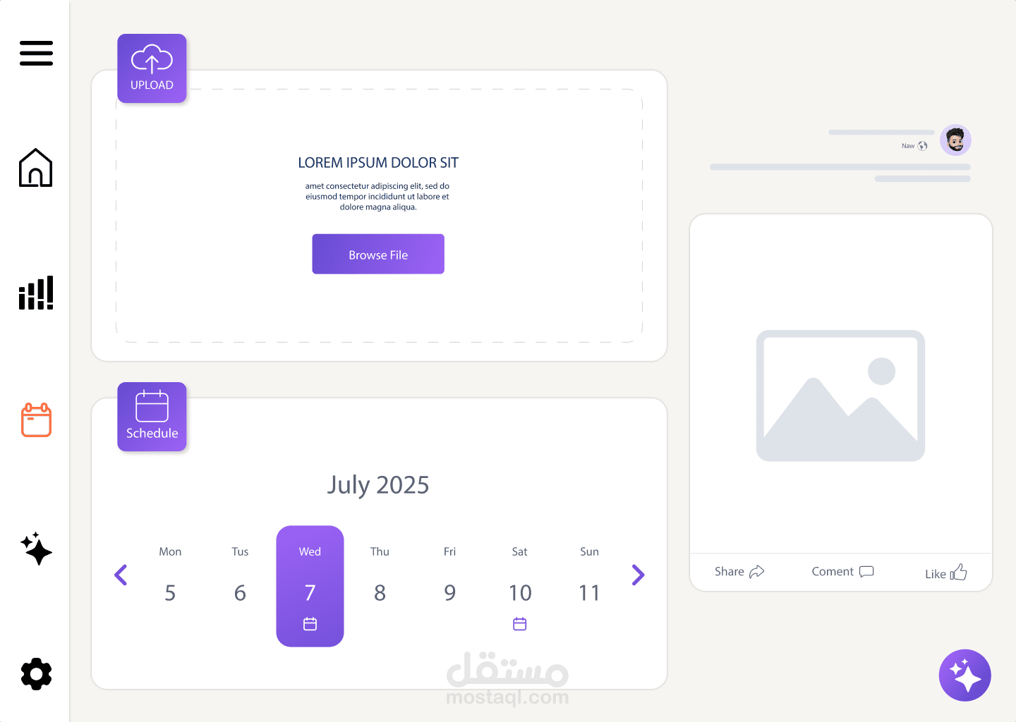 Social Media Dashboard UI
