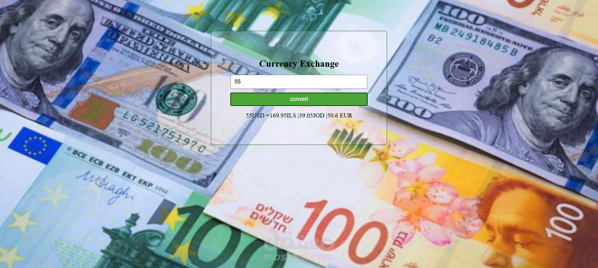 محول عملات ديناميكي وتفاعلي | Interactive & Responsive Currency Converter