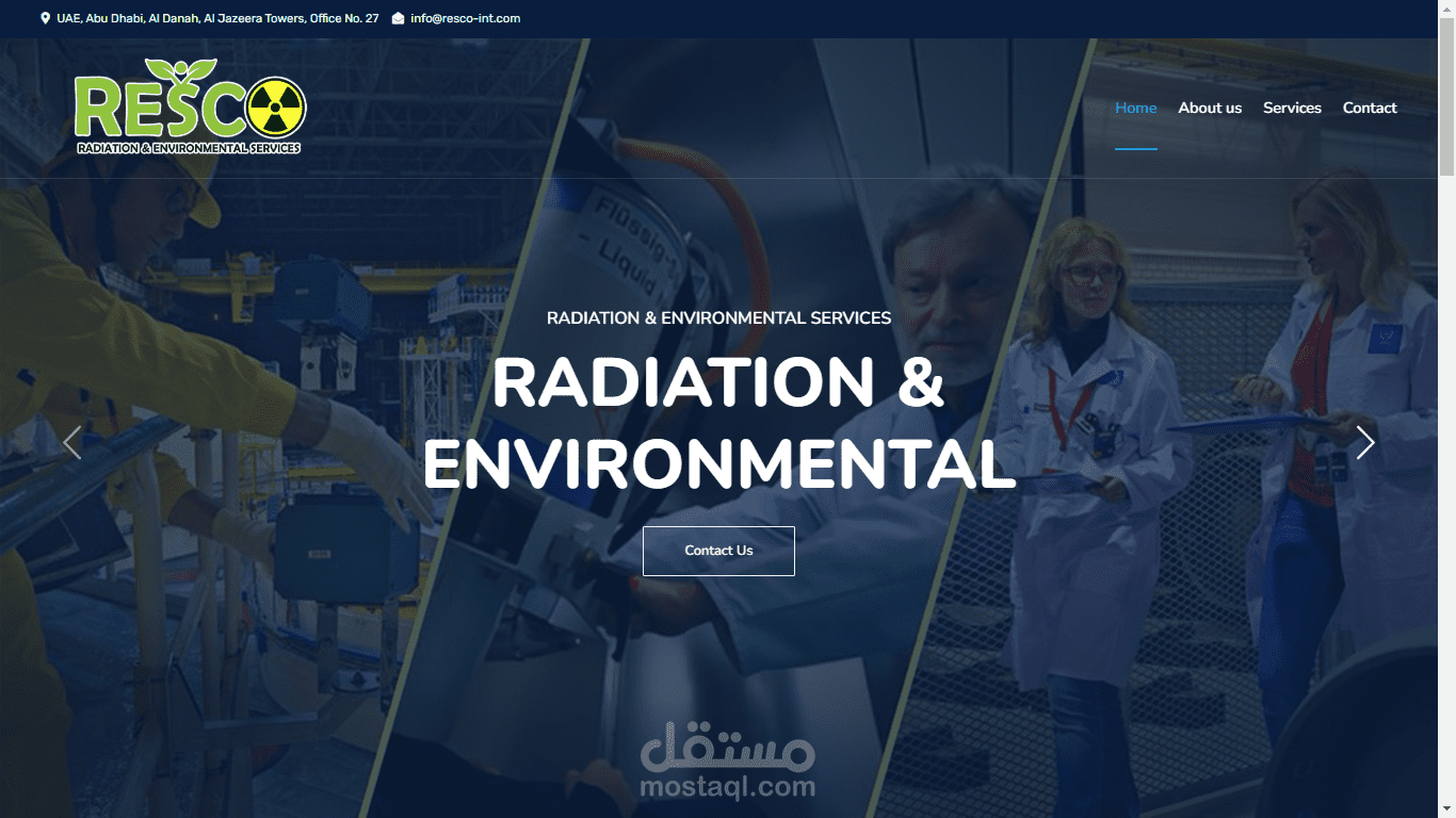 تصميم وتنفيذ موقع شركة RESC RADIATION & ENVIRONMENTAL SERVICES COMPANY