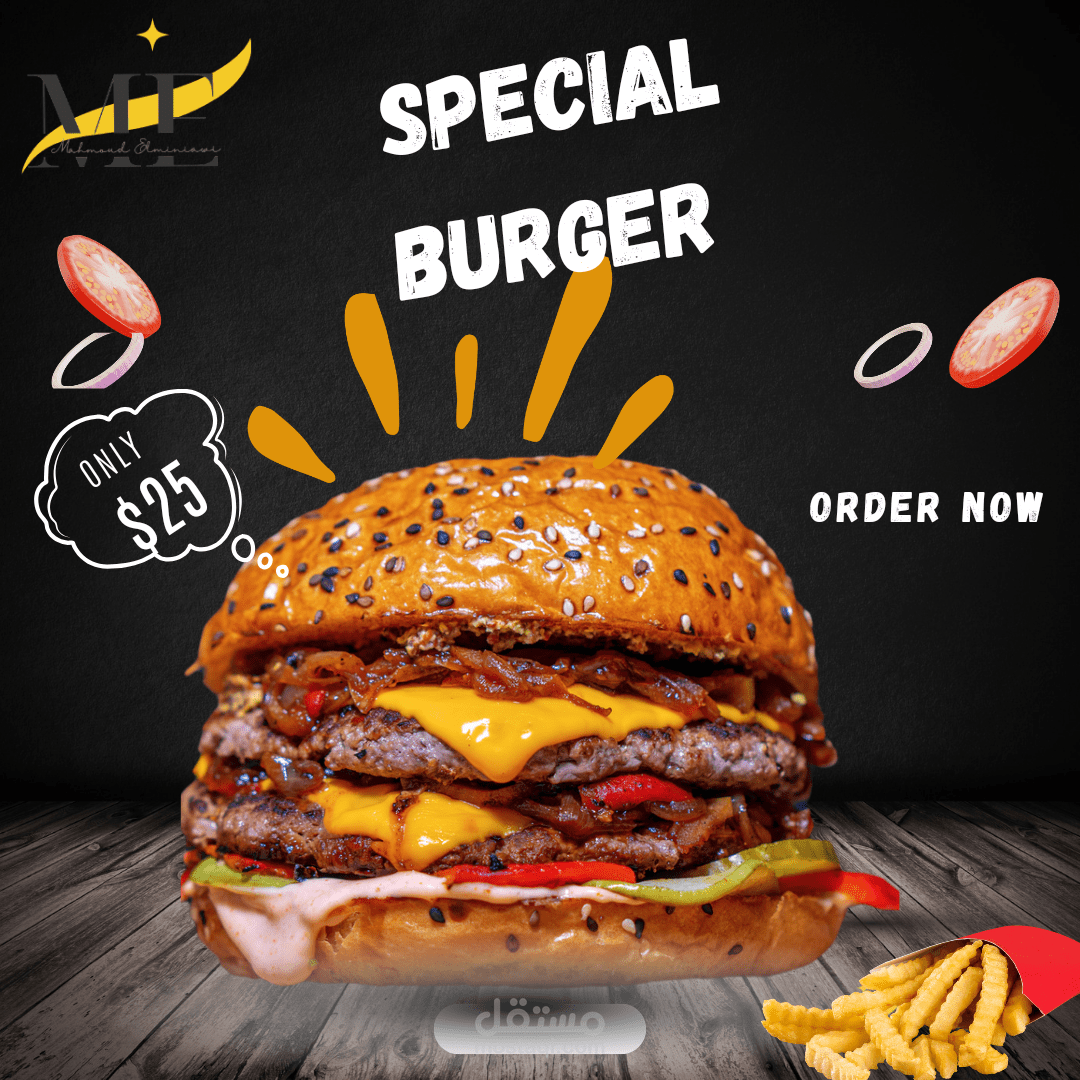 بوست انستجرام لمطعم برجر