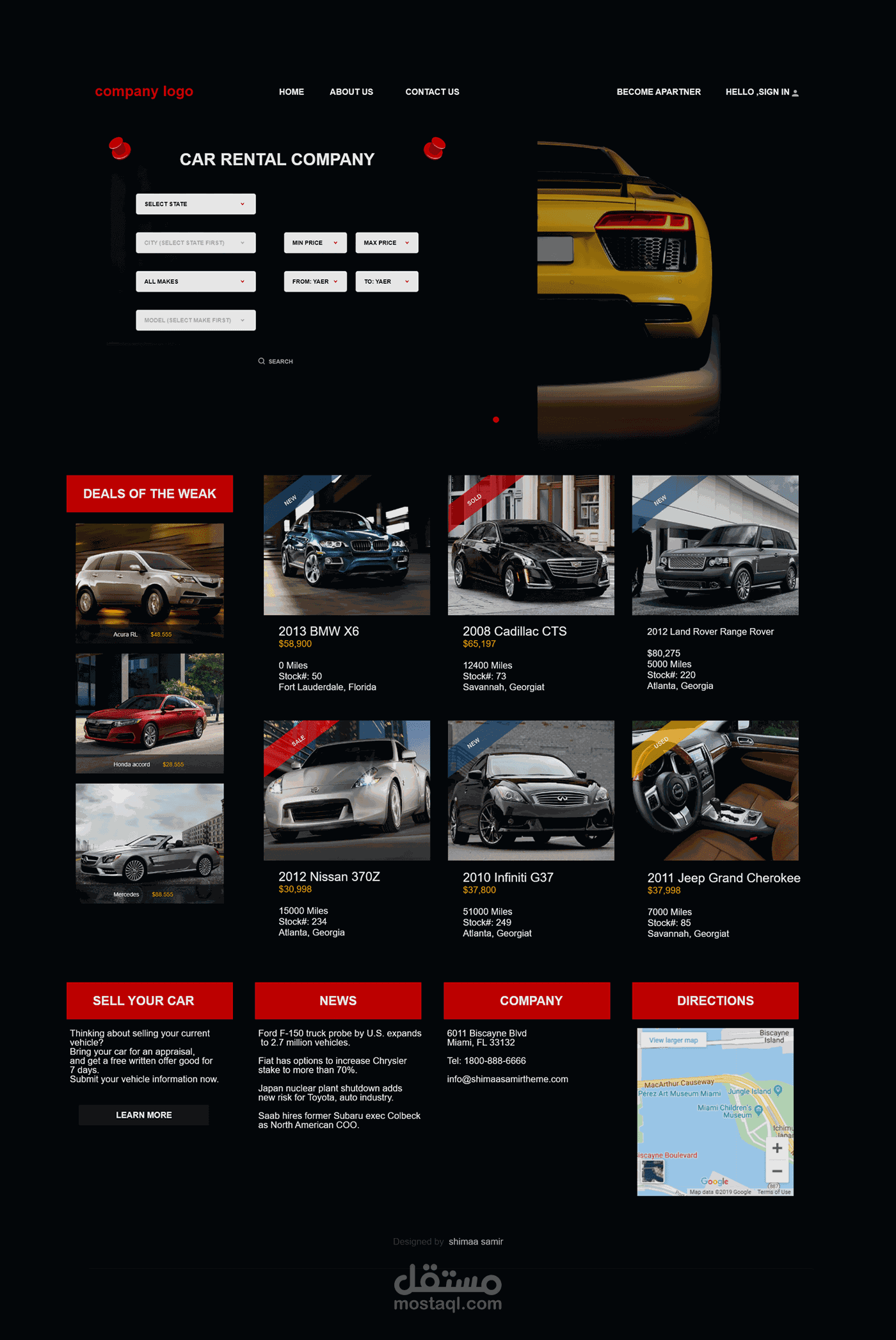 Car Rental Company - UI Design
