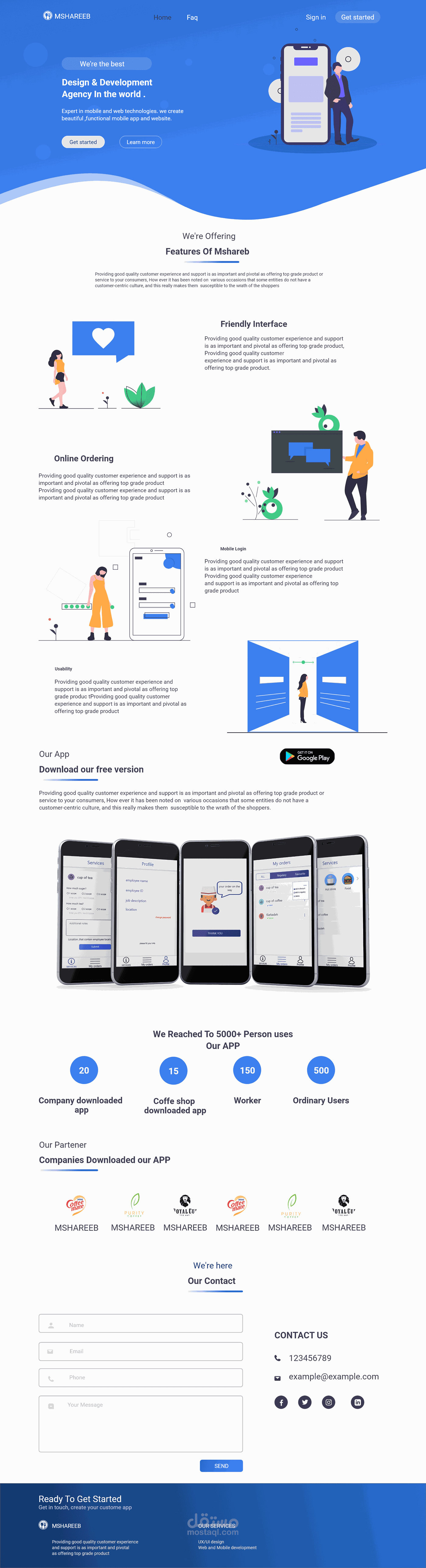 Mshareeb Website - UI Design