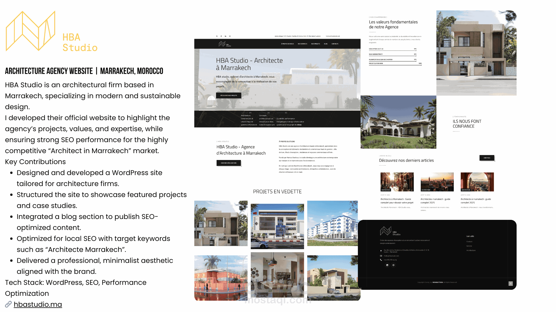 HBA Studio – موقع إلكتروني لمكتب هندسة معمارية بمراكش