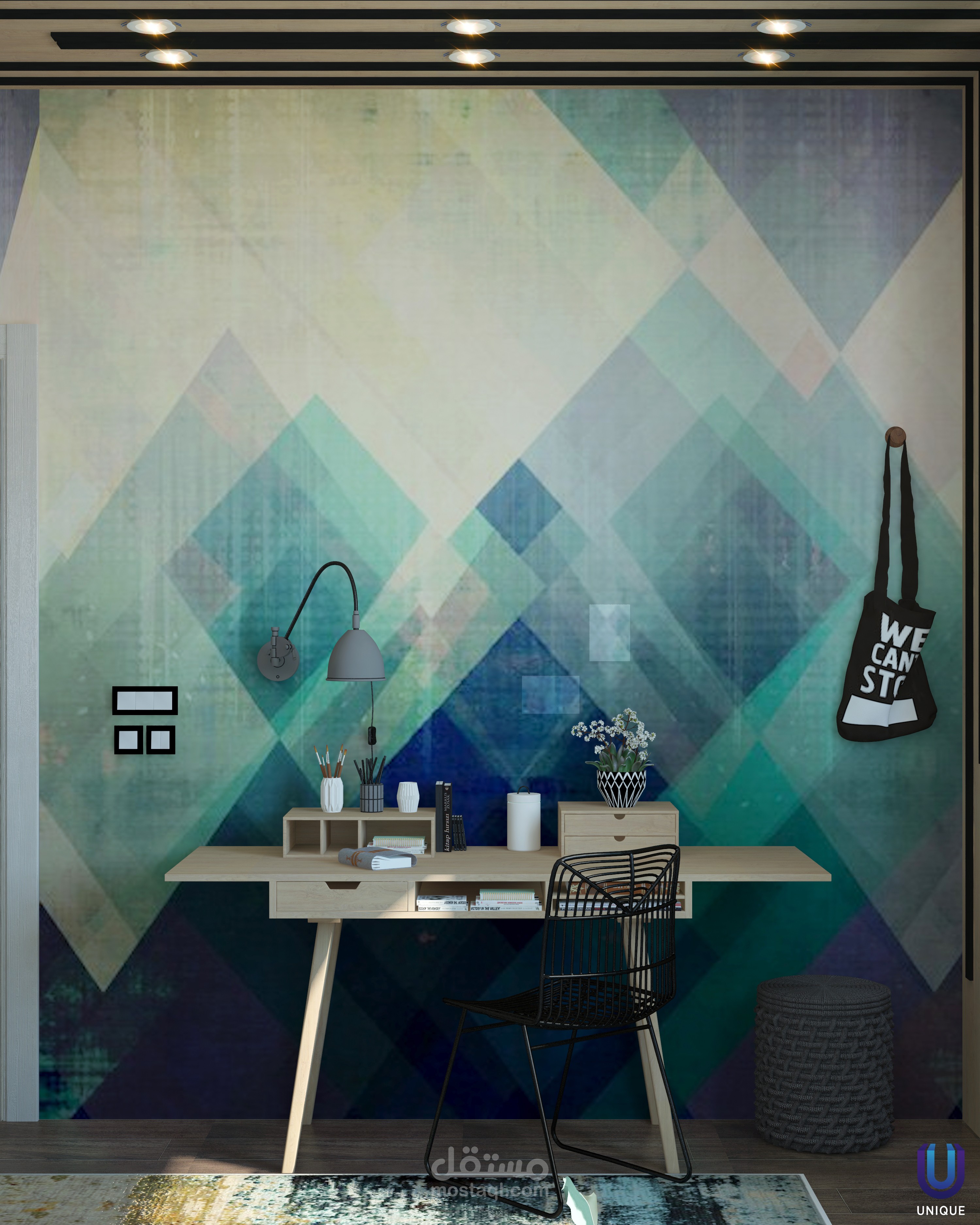 غرفة نوم شاب