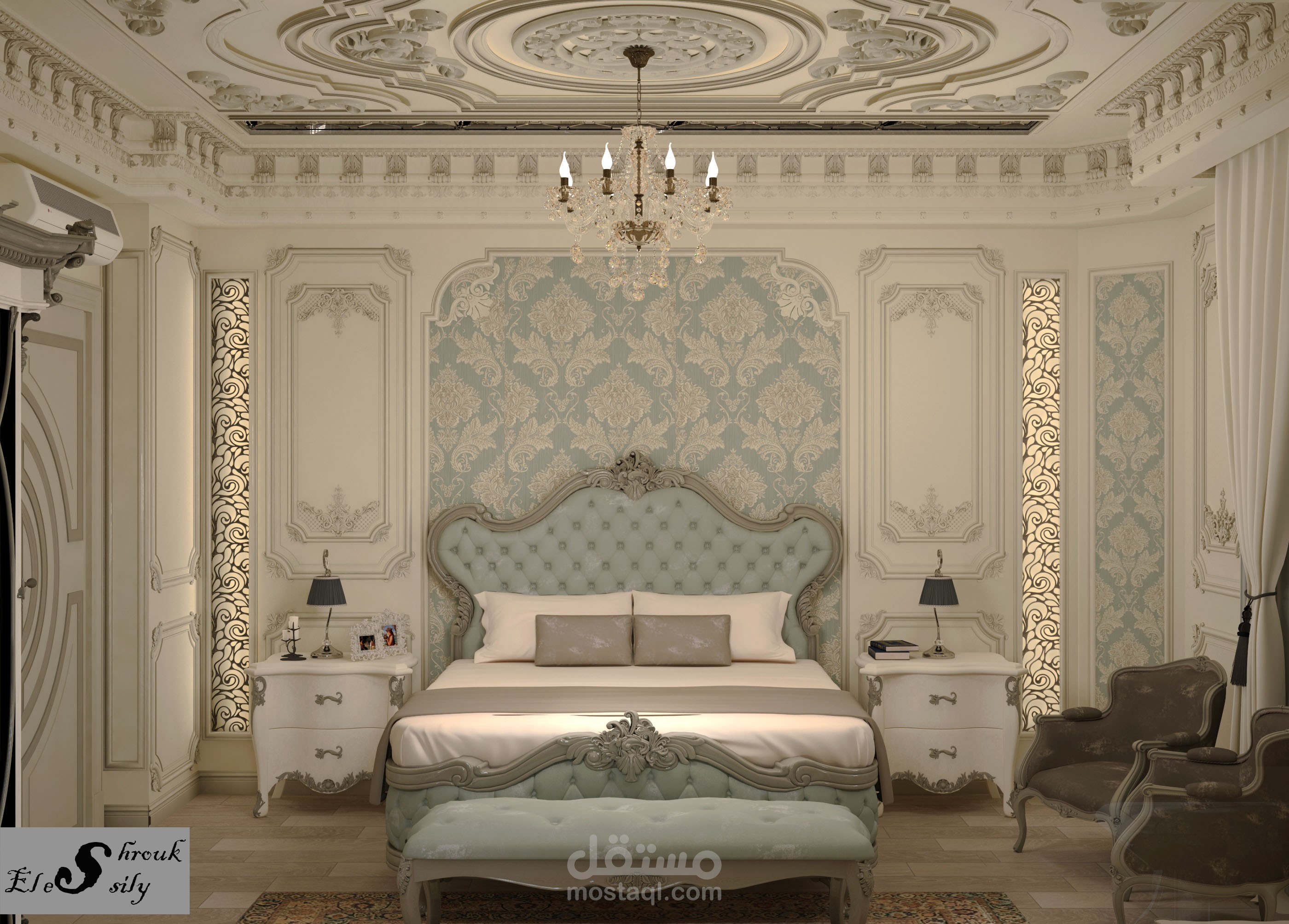 غرفة نوم كلاسيكية