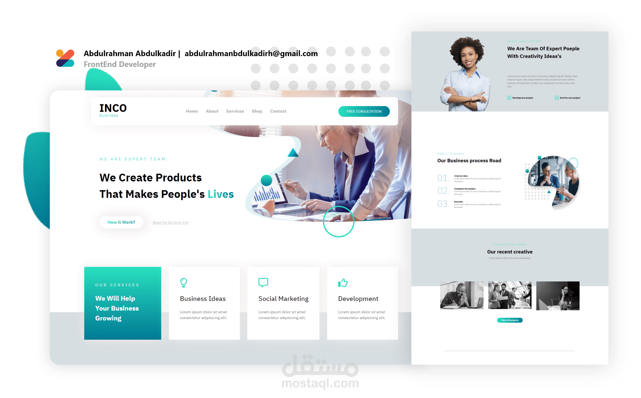 موقع تعريفي لي شركه اعمال