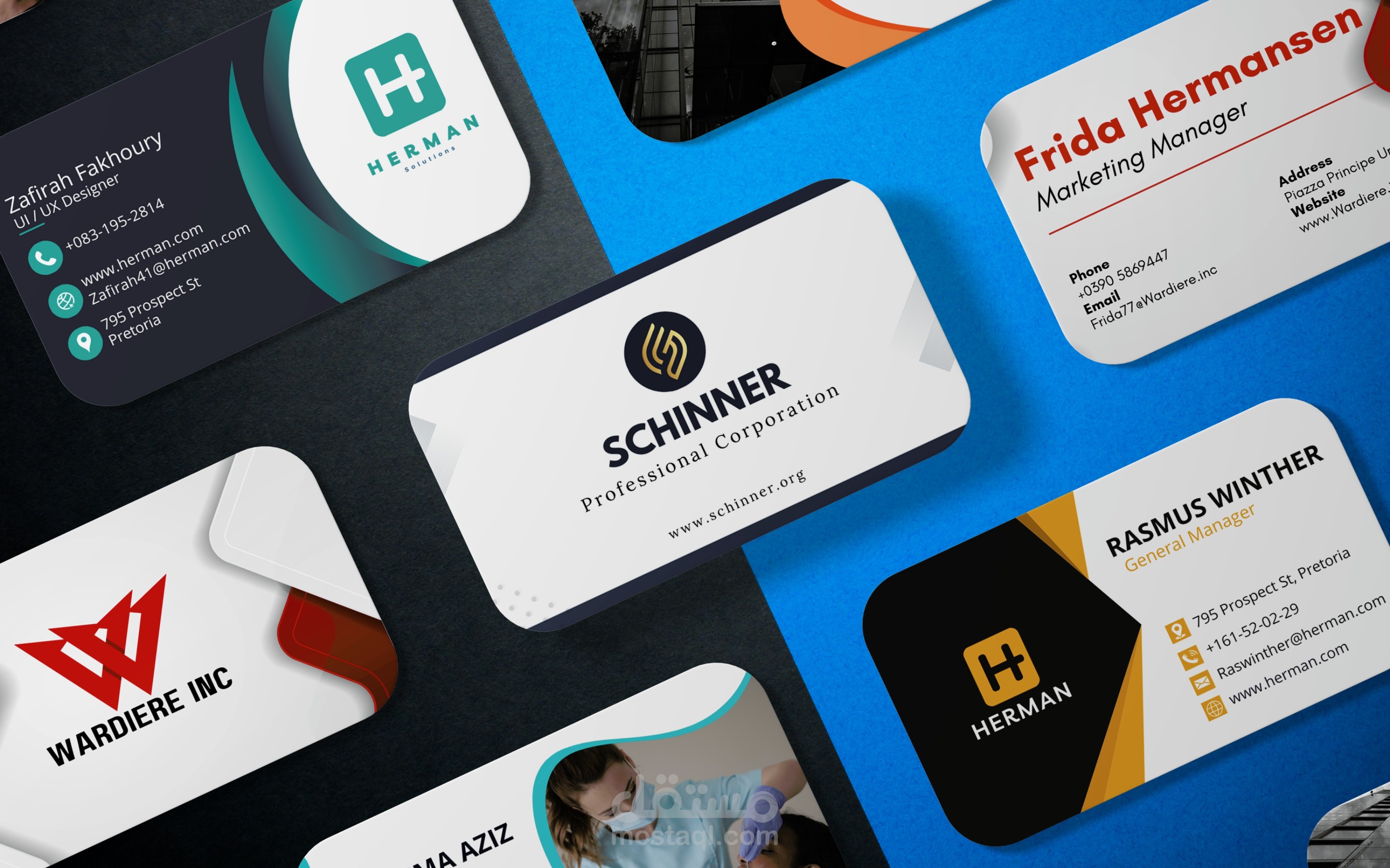 (Business Card)  مجموعة تصميمات بطاقات أعمال