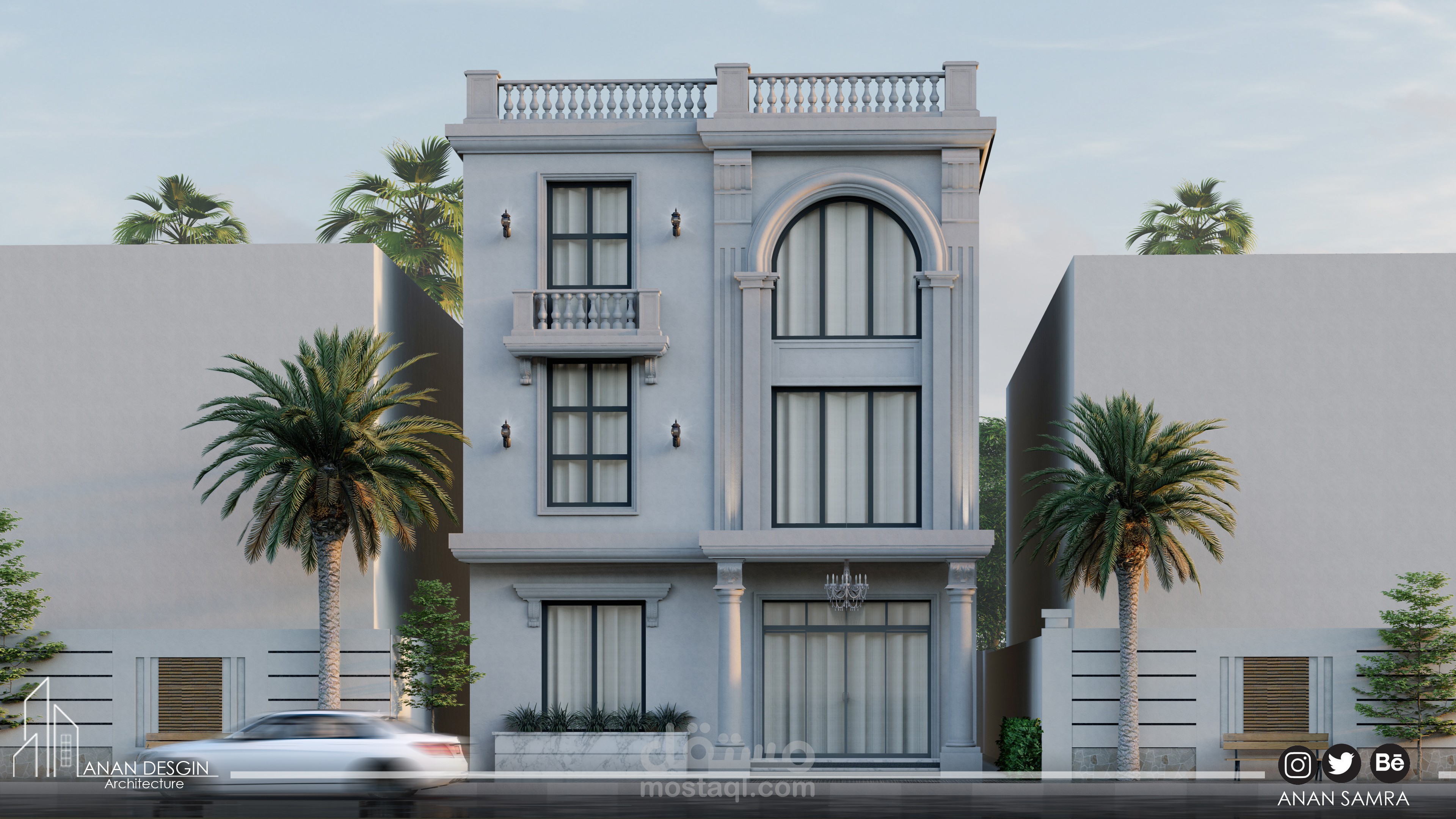 تصميم واجهة نيوكلاسيك