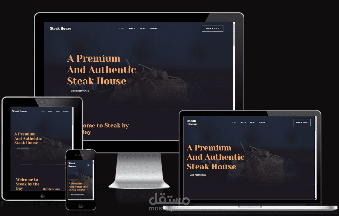 موقع تعريفي لمطعم steak-house