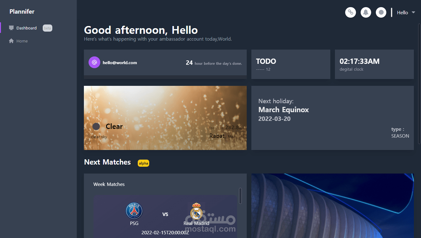 Laravel web app | Dashboard