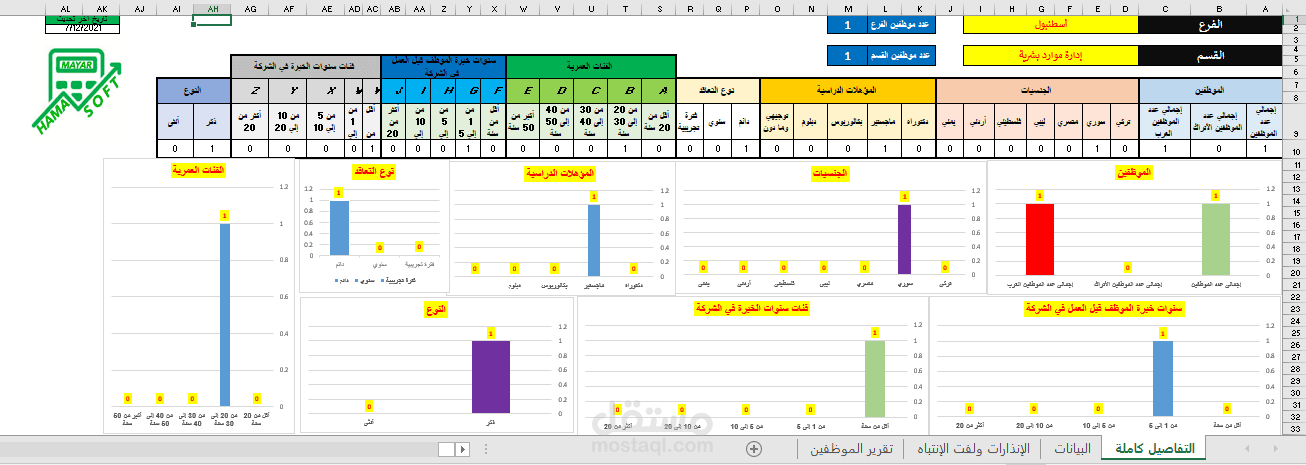 تقارير الموارد البشرية (من تصميمي)
