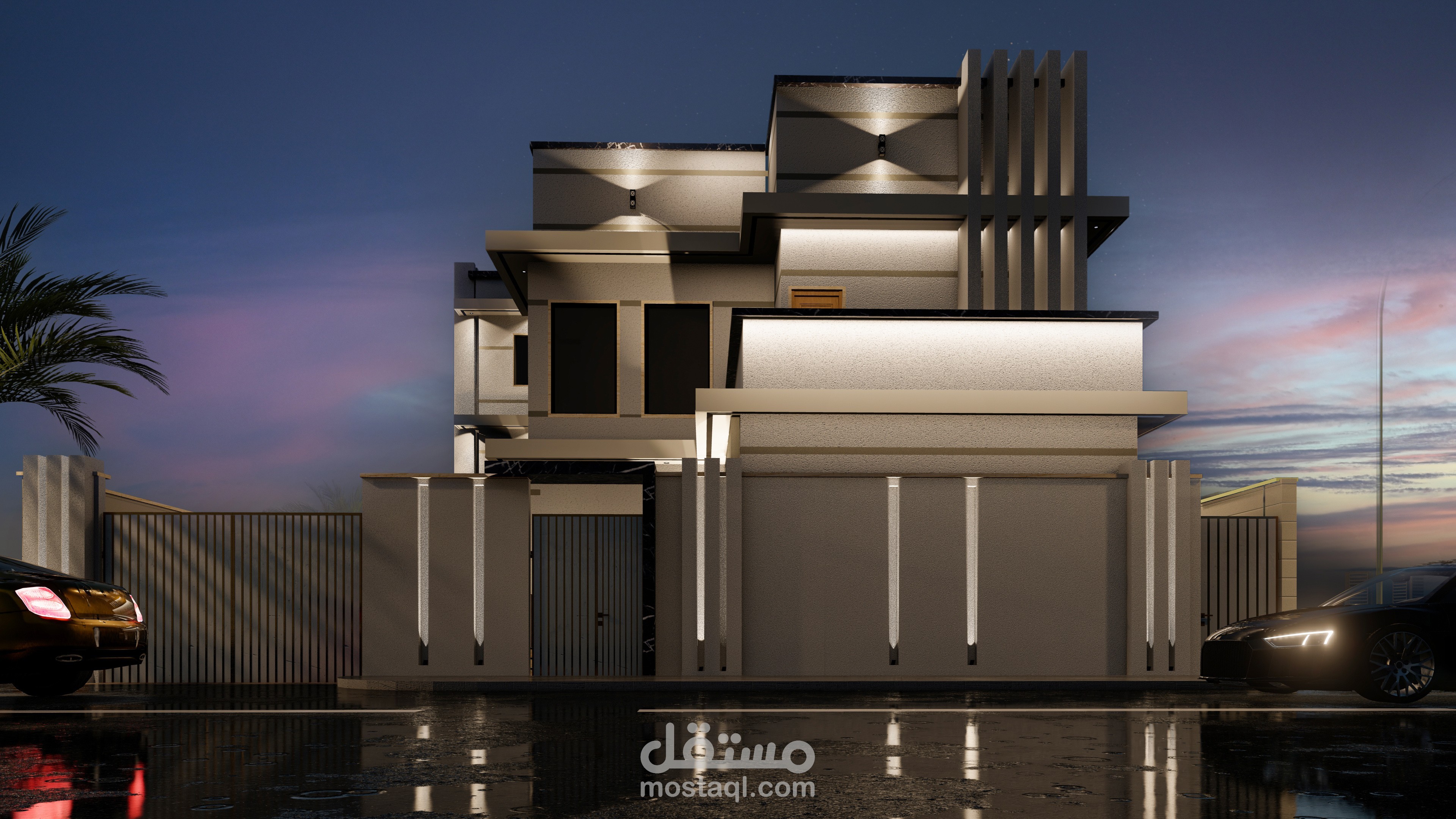 تصميم خارجي نمط مودرن مع مراعاة الناحية الاقتصادية للتصميم