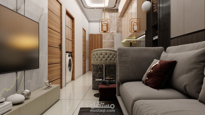 تصميم داخلي لشاليه نمط مودرن في سوريا