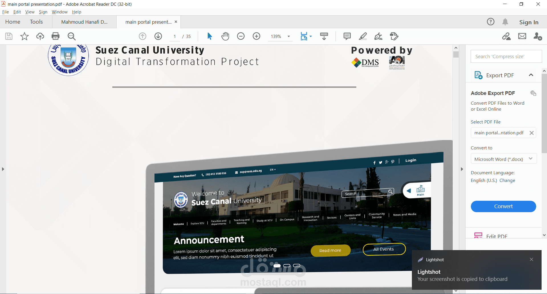 Suez Canal University Web portal