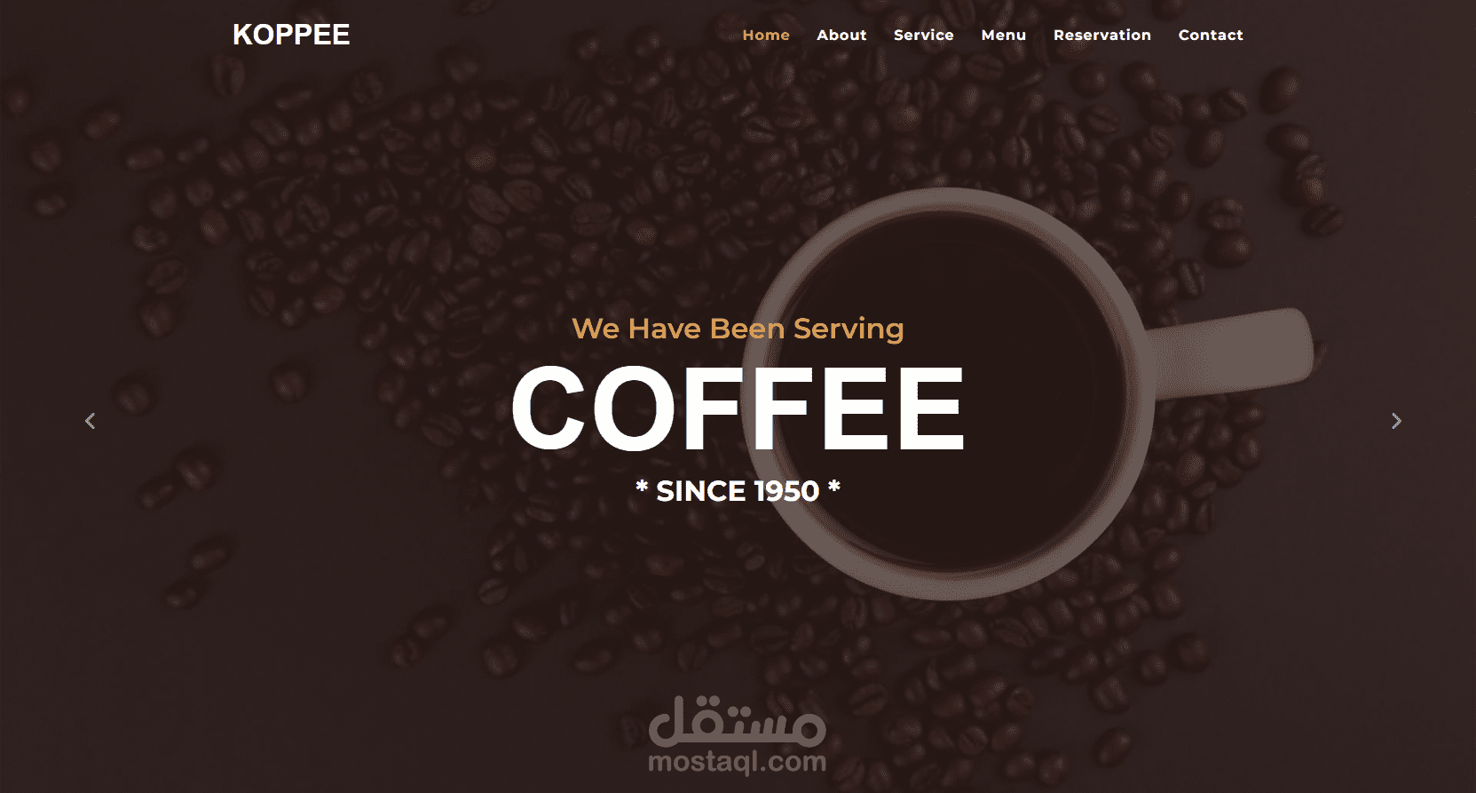 تصميم وبرمجة قالب موقع لكافيه