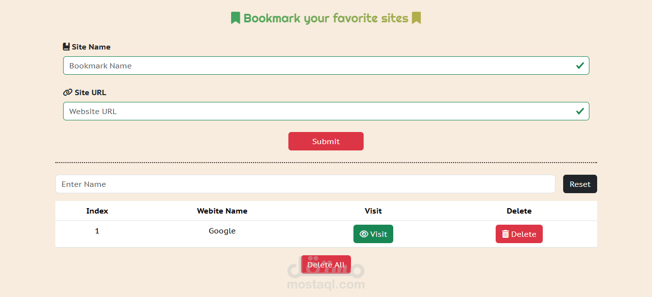 موقع الكتروني خاص بحفظ العلامات المرجعية Bookmark
