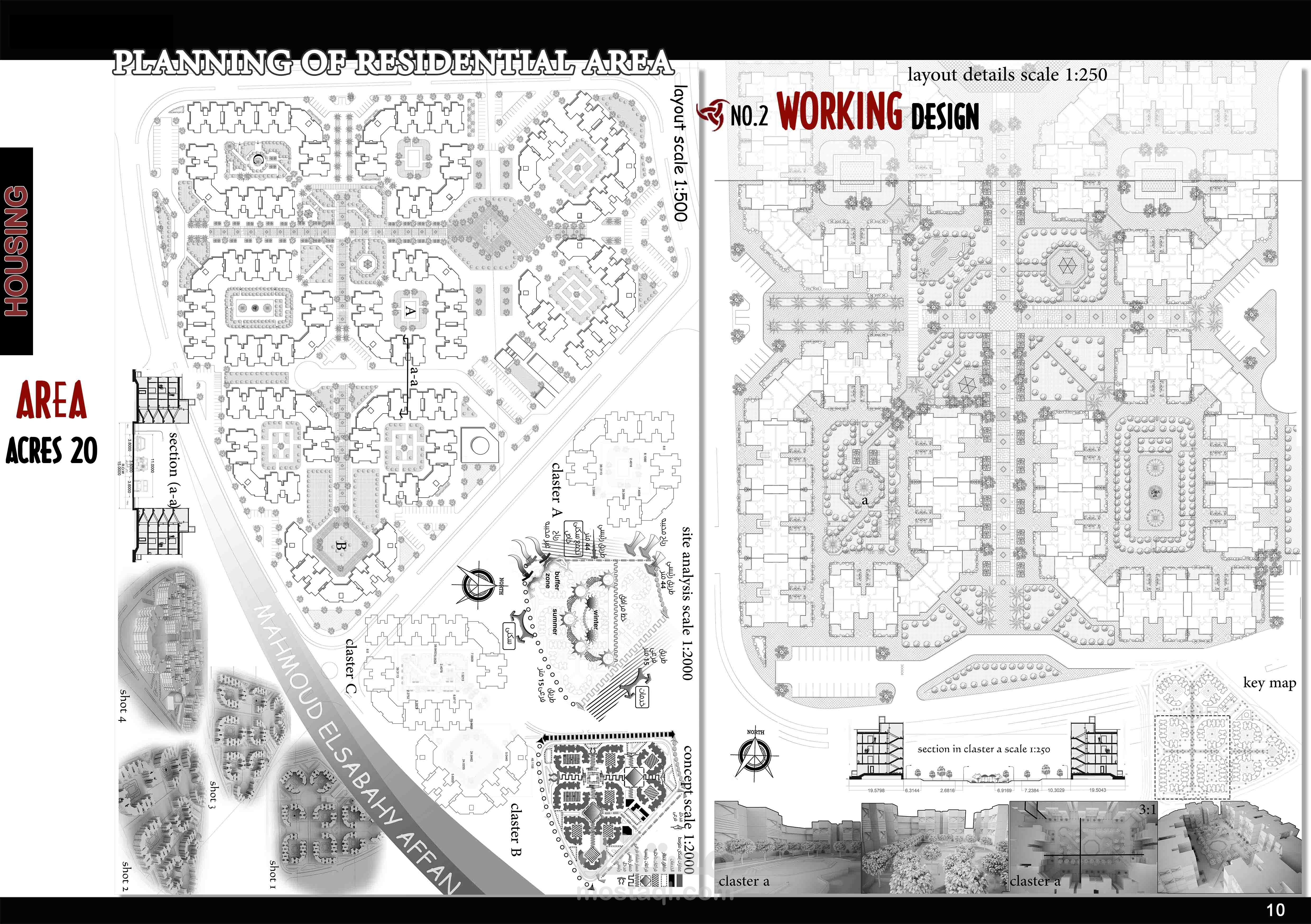 تصميم منطقة للإسكان الإجتماعى المتوسط على مساحة 18 فدان