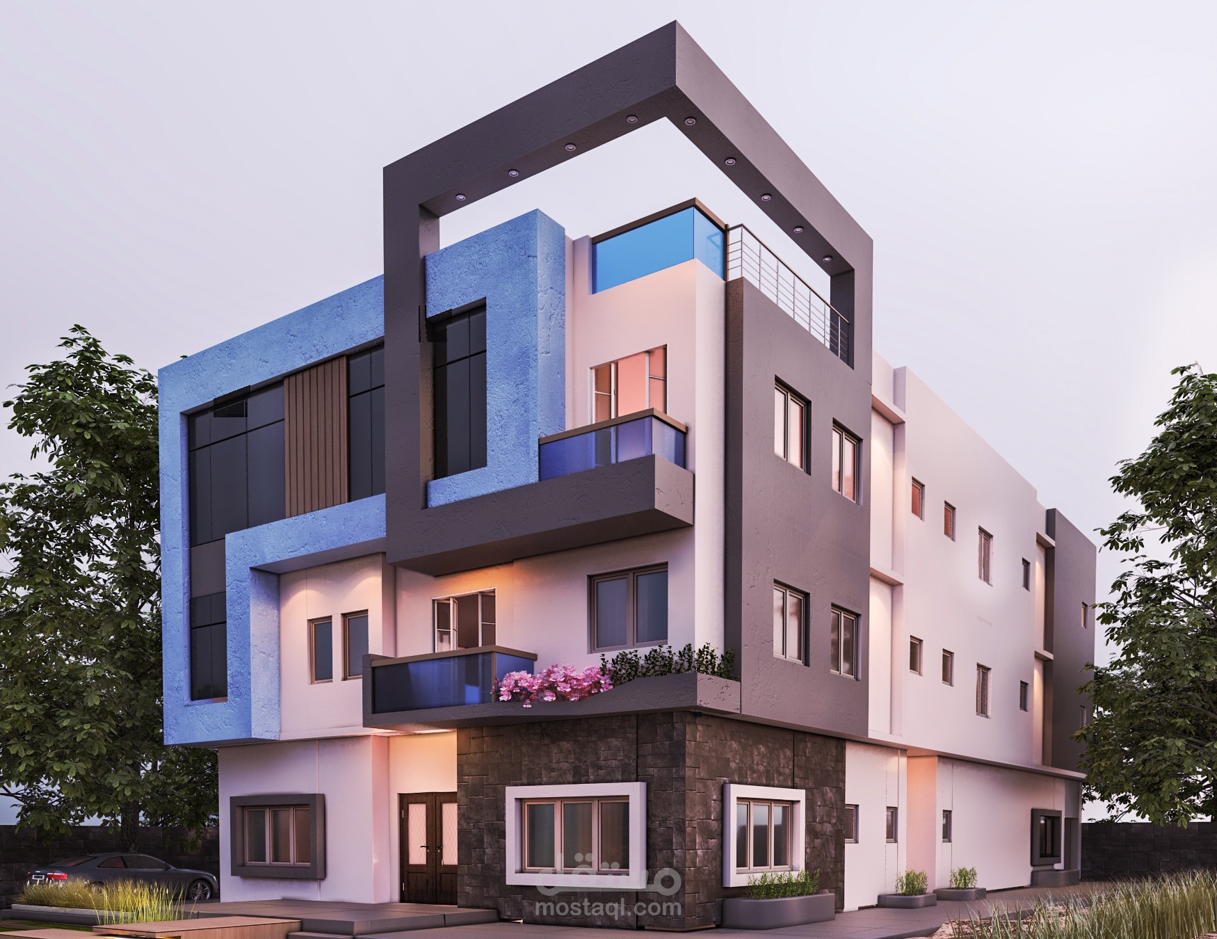 تصميم خارجي لواجهه فيلا مودرن