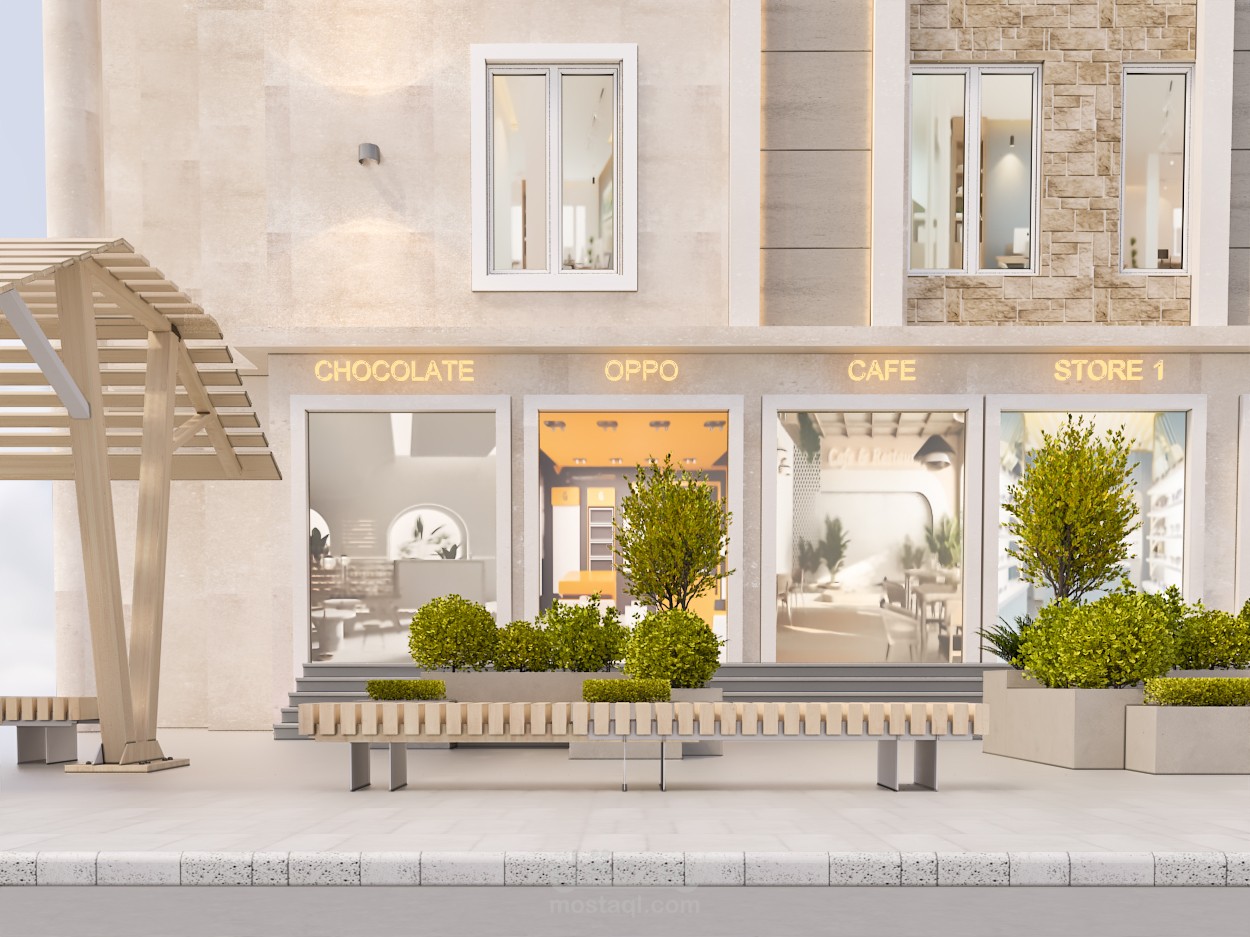 تصميم واجهة محلات تجاريه