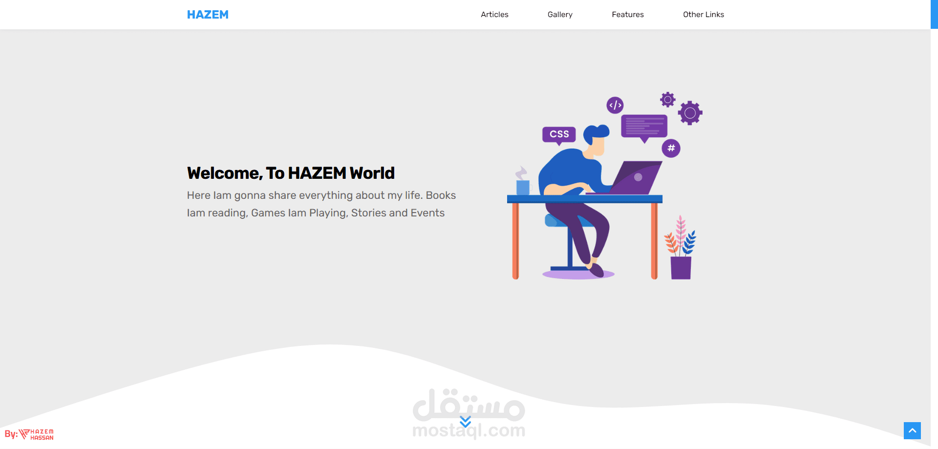 صفحة هبوط تحاكي موقع شخصي متجاوبة ومناسبة لكل الأجهزة