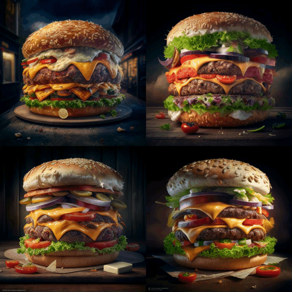 تصميمات لمطعم برجر  ( بالذكاء الاصطناعي)