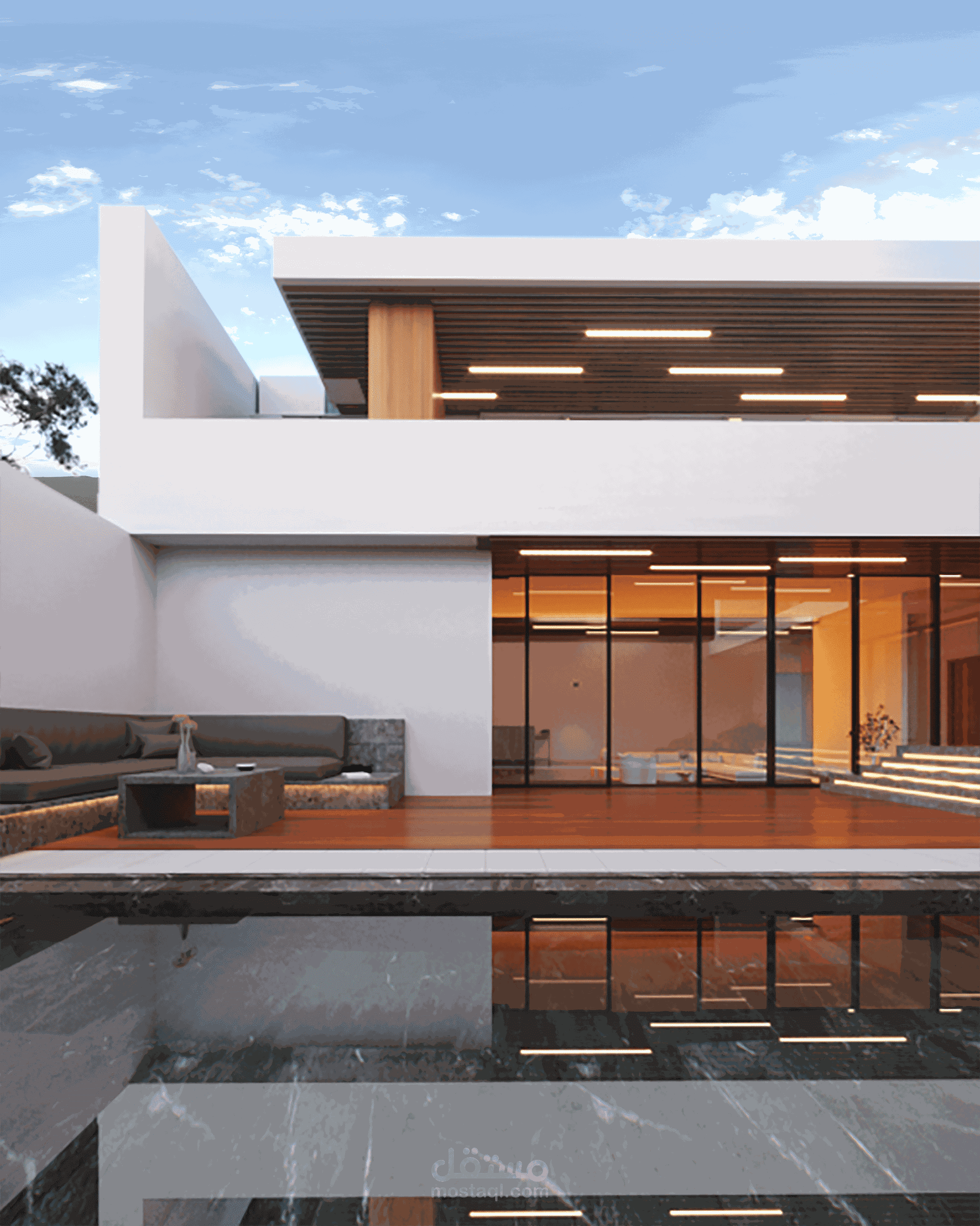 تصميم فيلا على الطراز الحديث