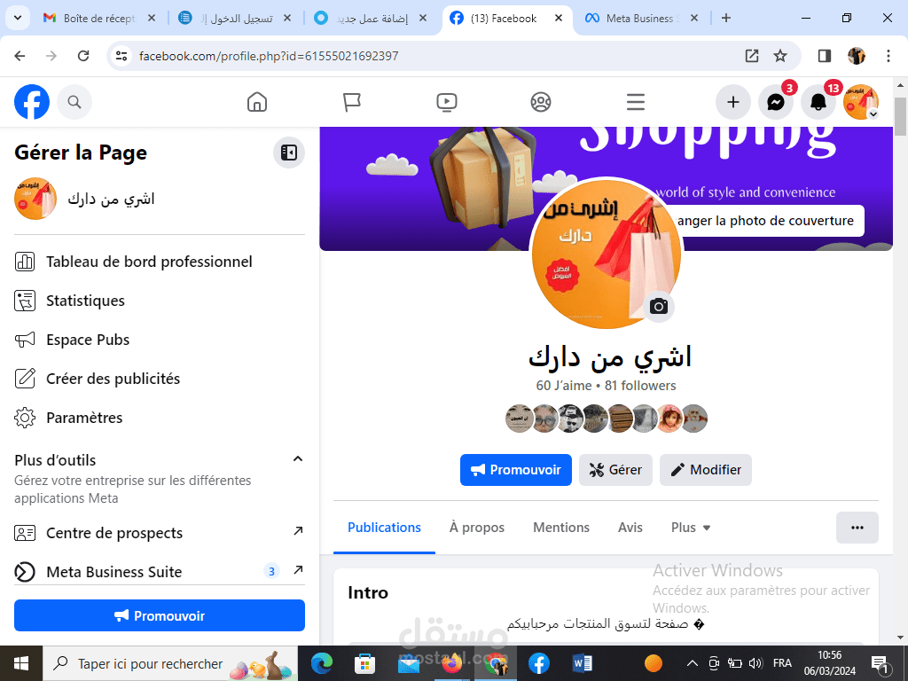 انشاء حملة اعلانية  لصفحة لمنتجات السجاد