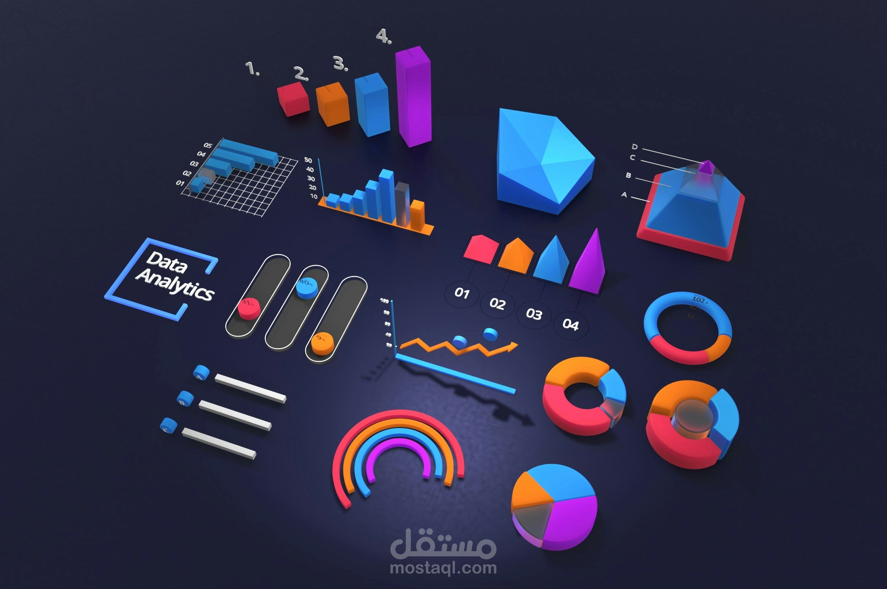 تصميم لوحة معلومات احترافية وجذابة