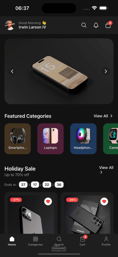 تطبيق موبايل تجارة الكترونية