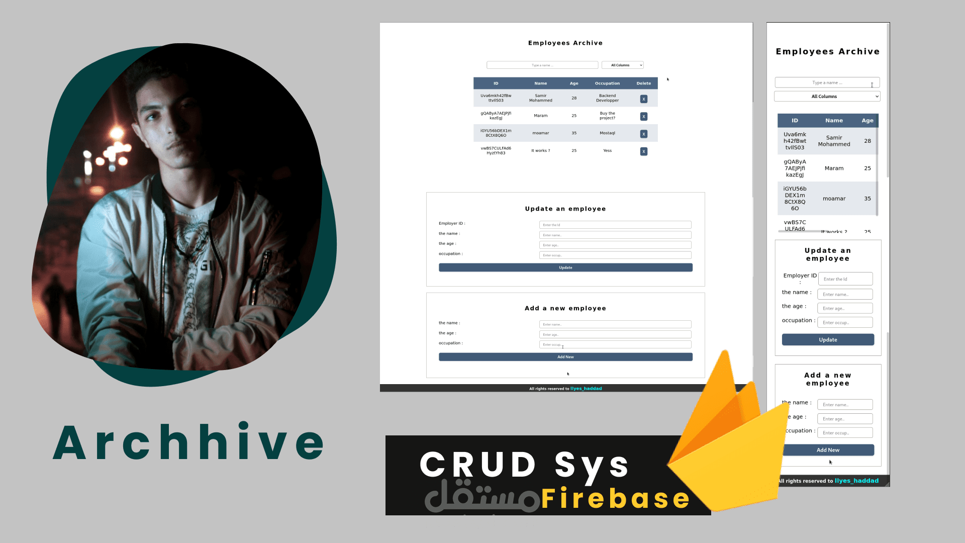 CRUD System باستعمال جافاسكريبت وفايربايز