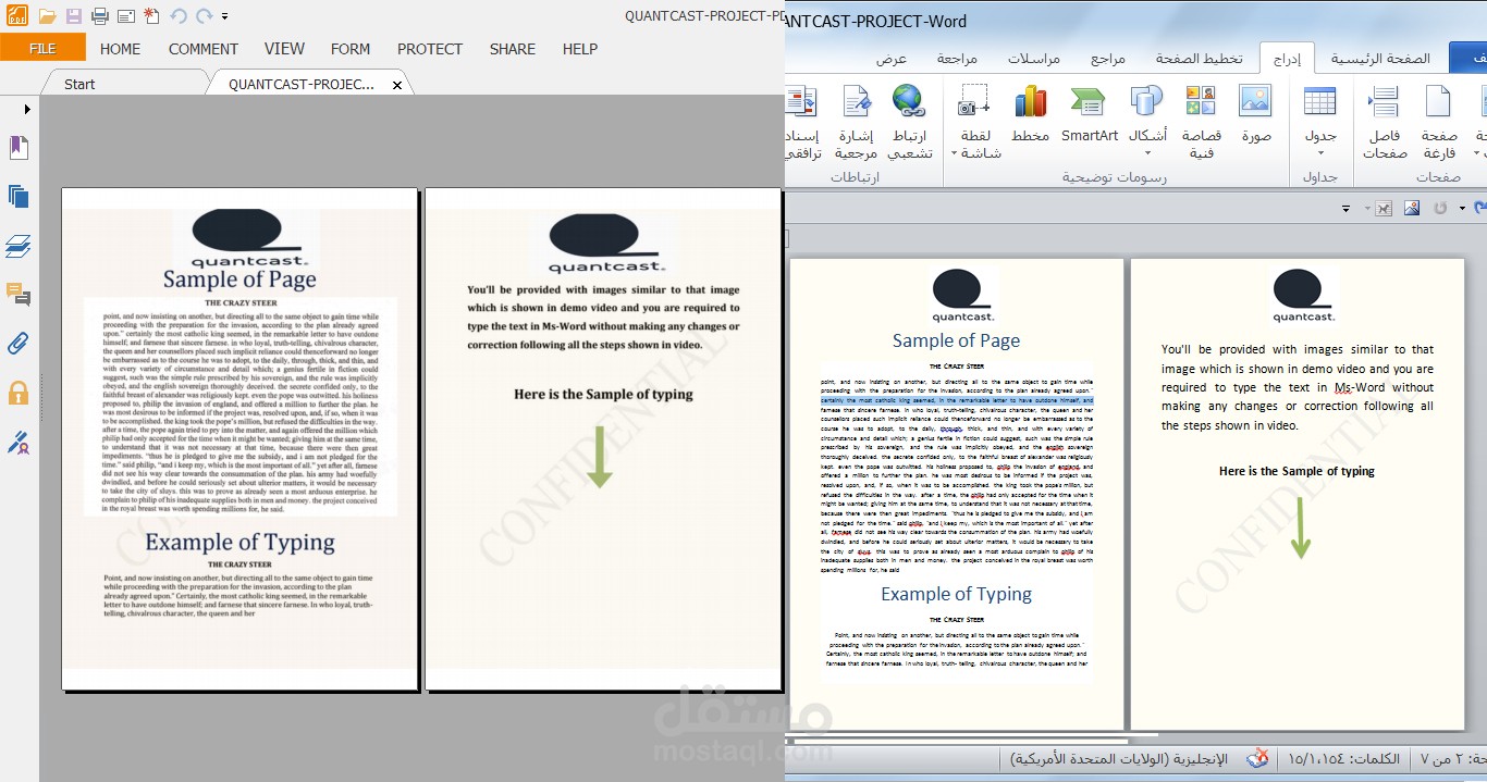 تفريغ نصي يدوي من pdf إلى word