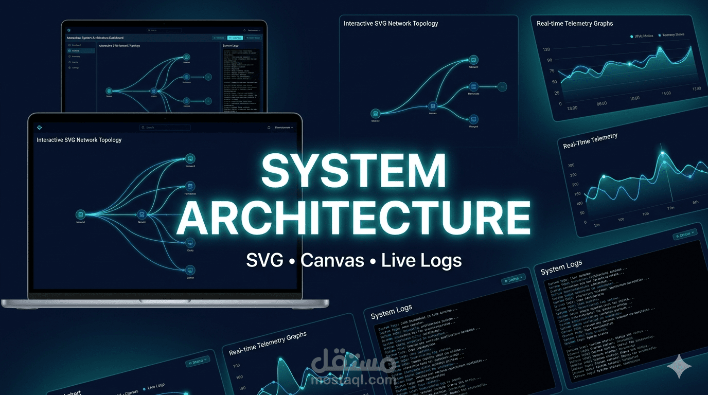 تطوير واجهة تفاعلية باستخدام SVG و Canvas و System Logs
