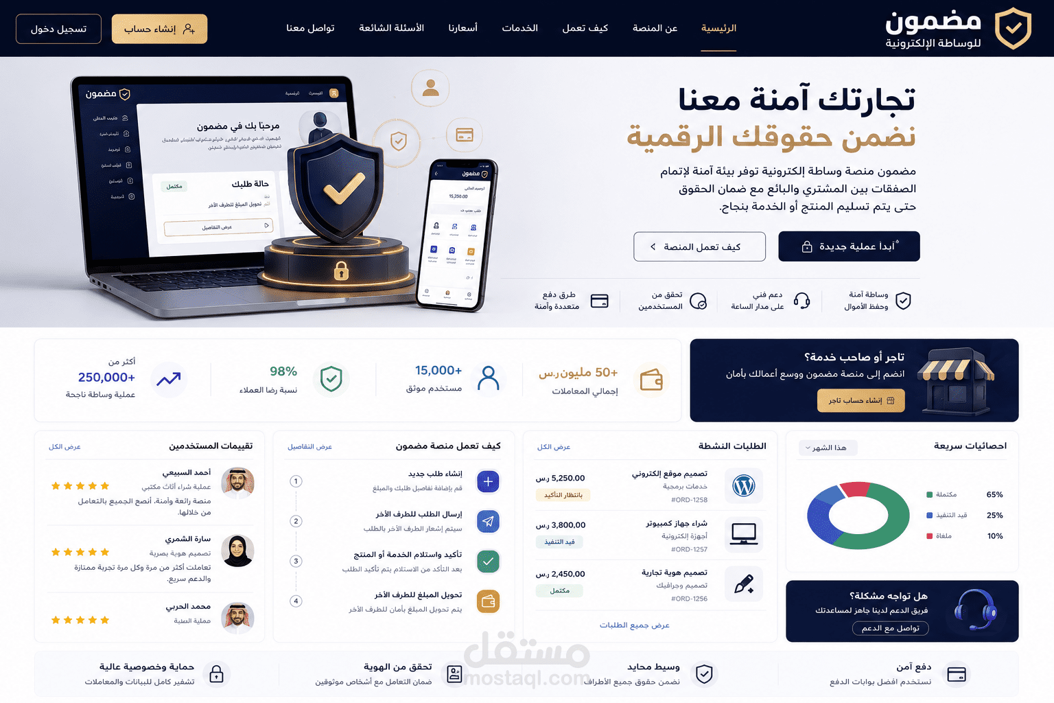 تصميم وتطوير منصة مضمون للوساطة الإلكترونية والخدمات الرقمية