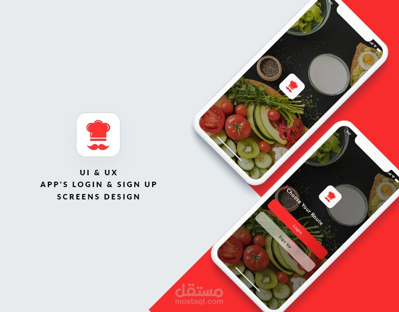 Ui/Ux for Login&Signup screens for Food app