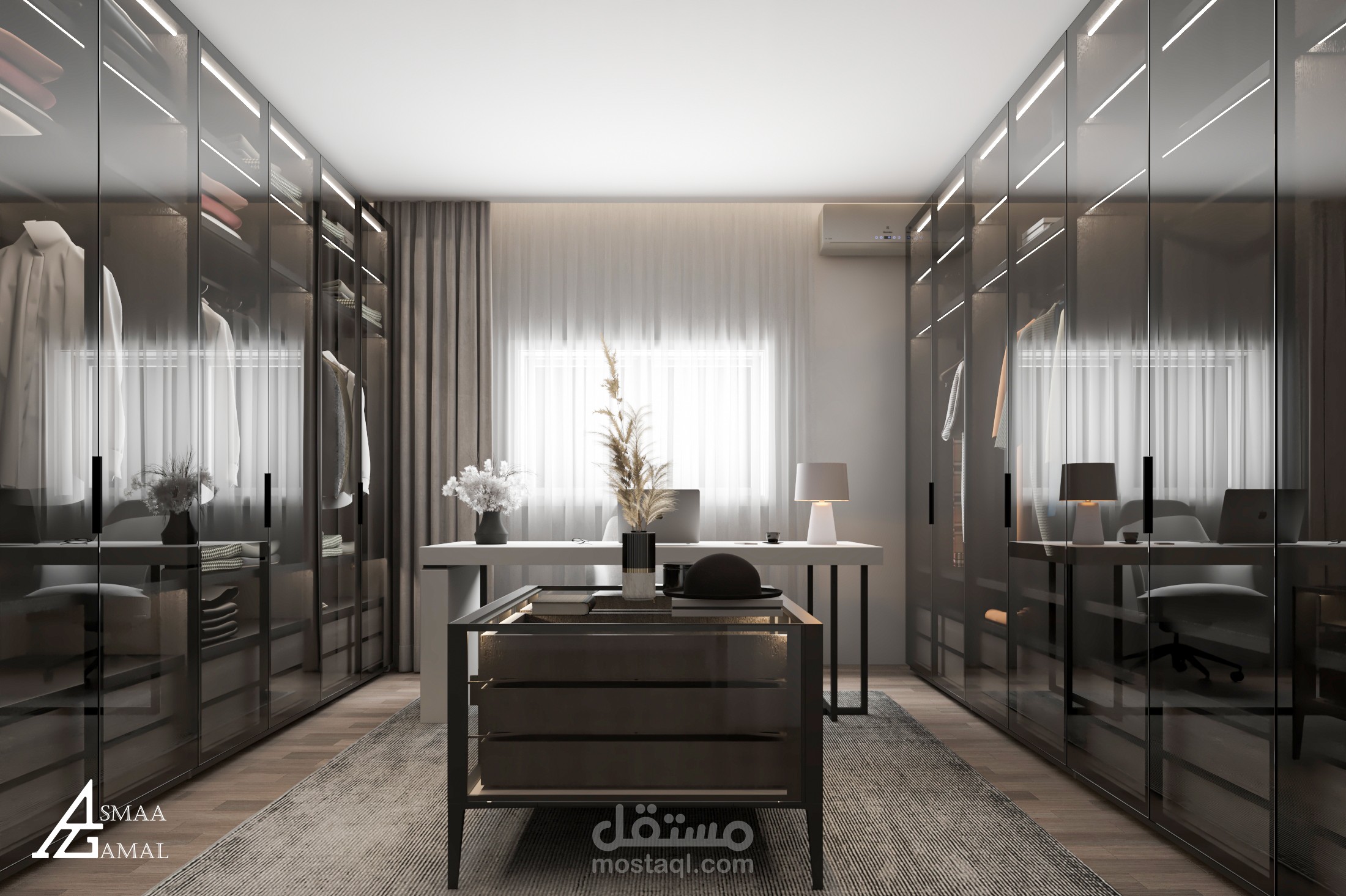 غرفه ملابس ومكتب