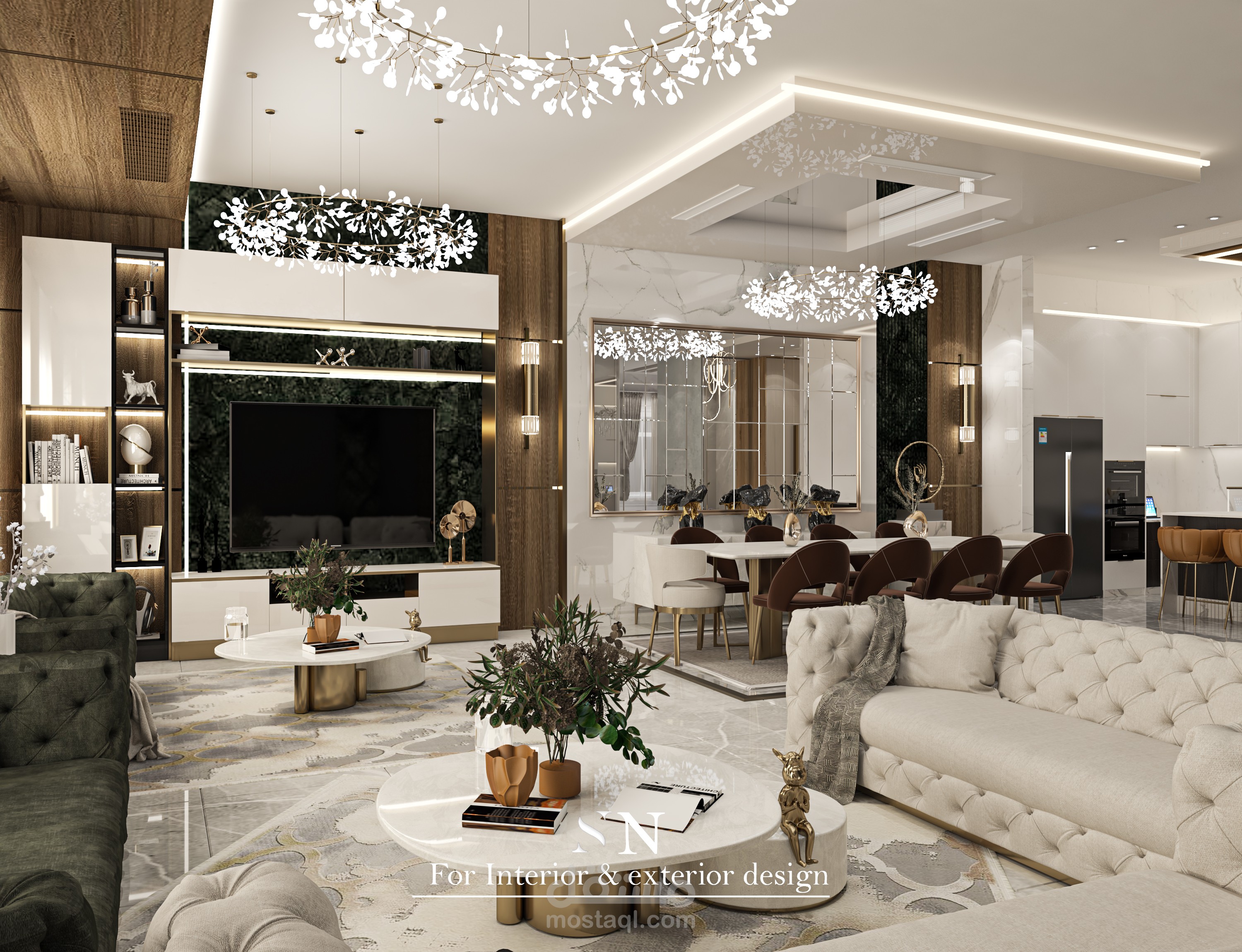 تصميم مطبخ و حمام لدور في فيلا