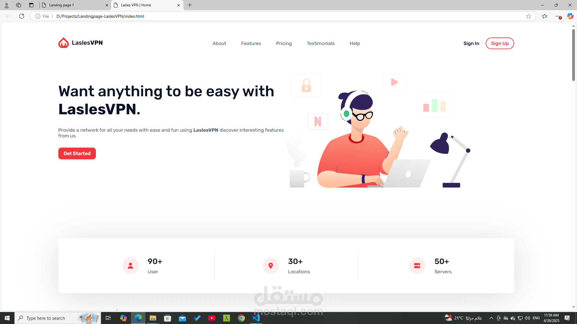 Landingpage-LaslesVPN