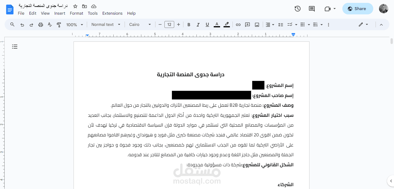 دراسة جدوى اقتصادية