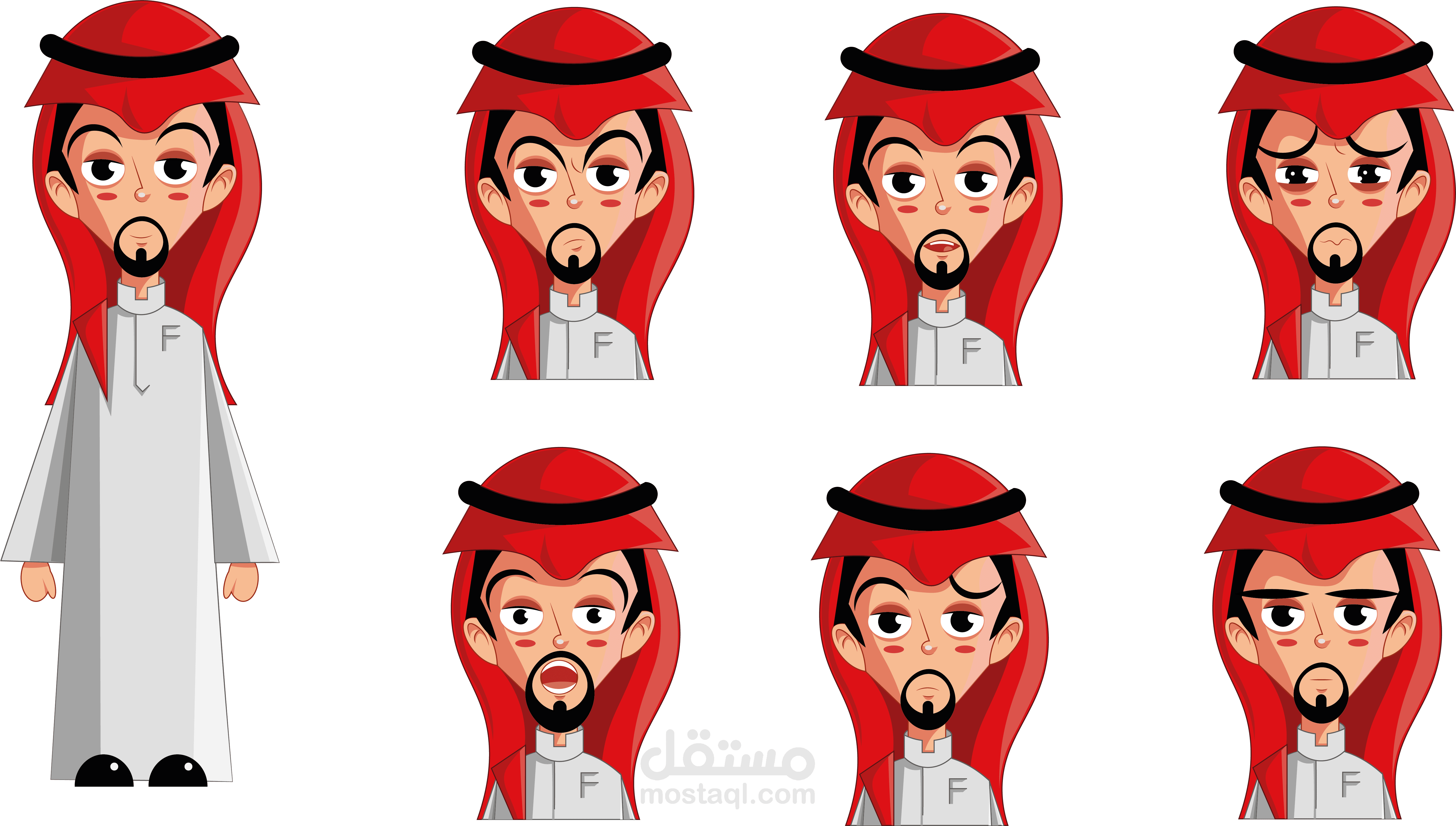 تصميم شخصيات وضعيات مختلفة