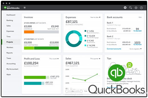 اعداد فواتير على   QuickBooks