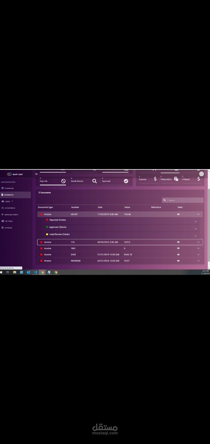 Smart audit web site for Appout Company