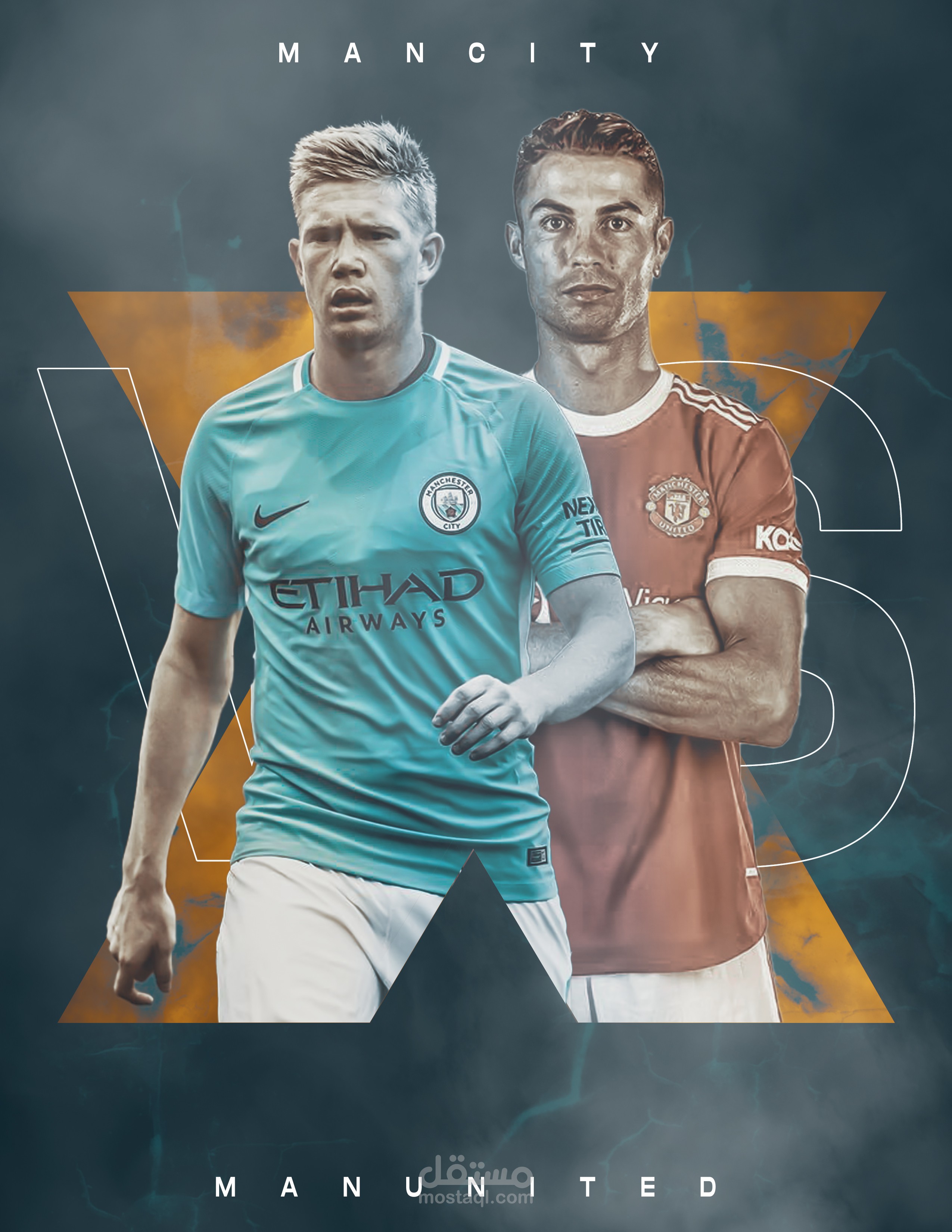 social media posts project for man city and man united match