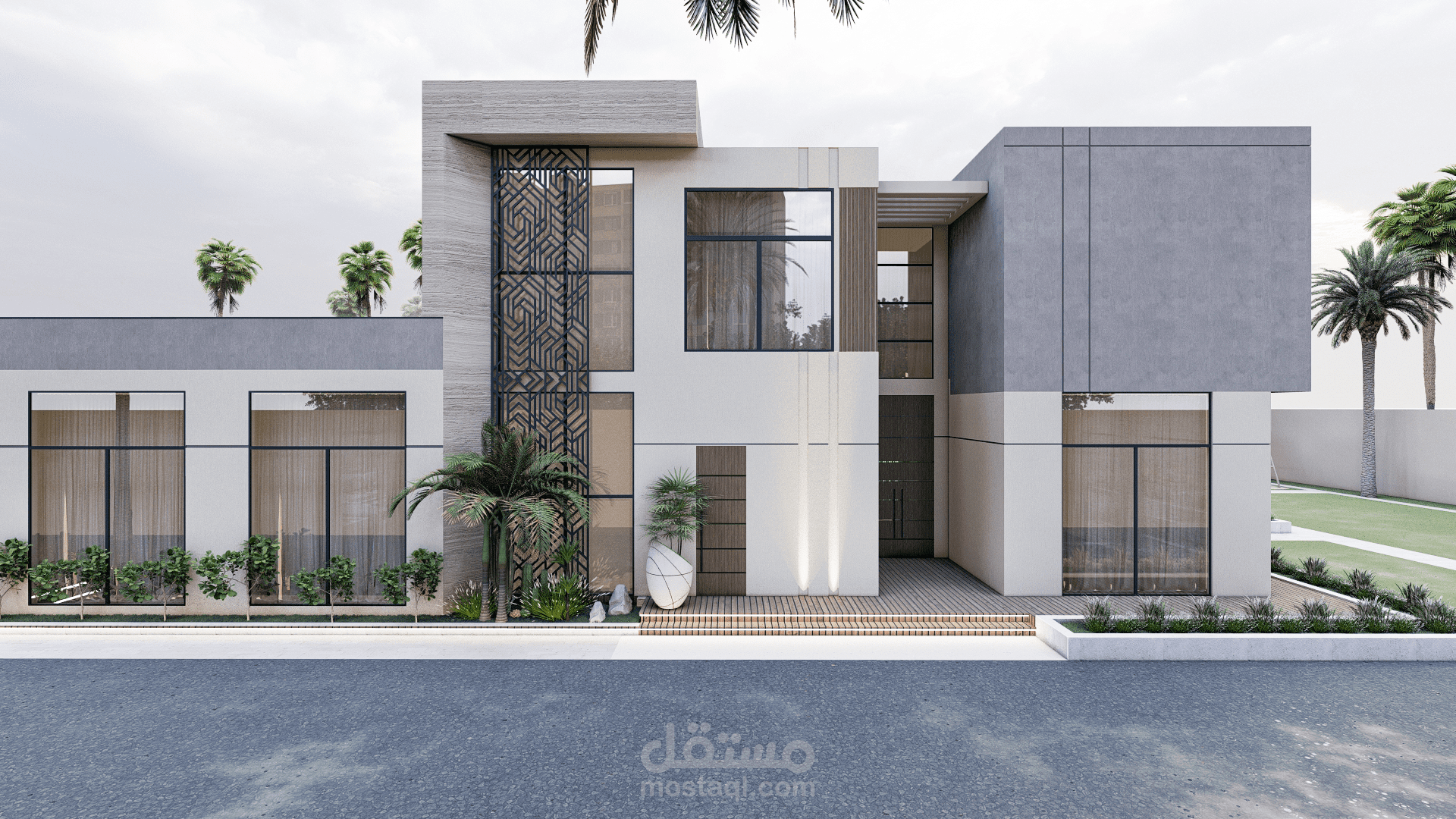 تصميم خارجي لاستراحة خاصة
