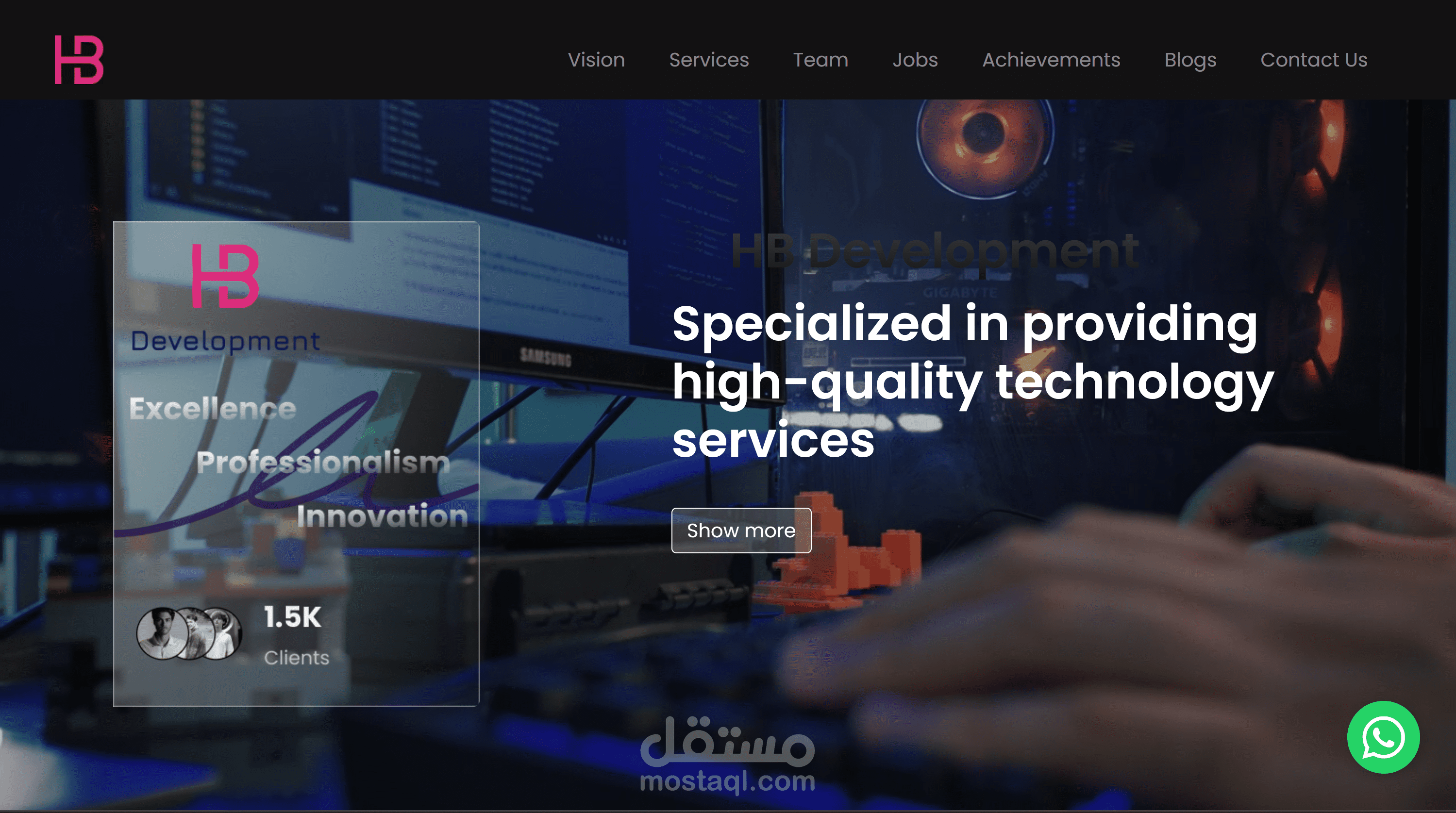 موقع تعريفي لشركة مغربية HB Development