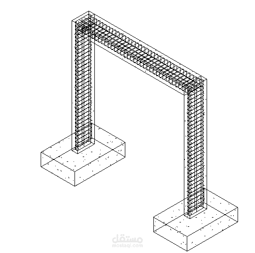 نموذج ثلاثي الابعاد لحديد التسليح في العامود