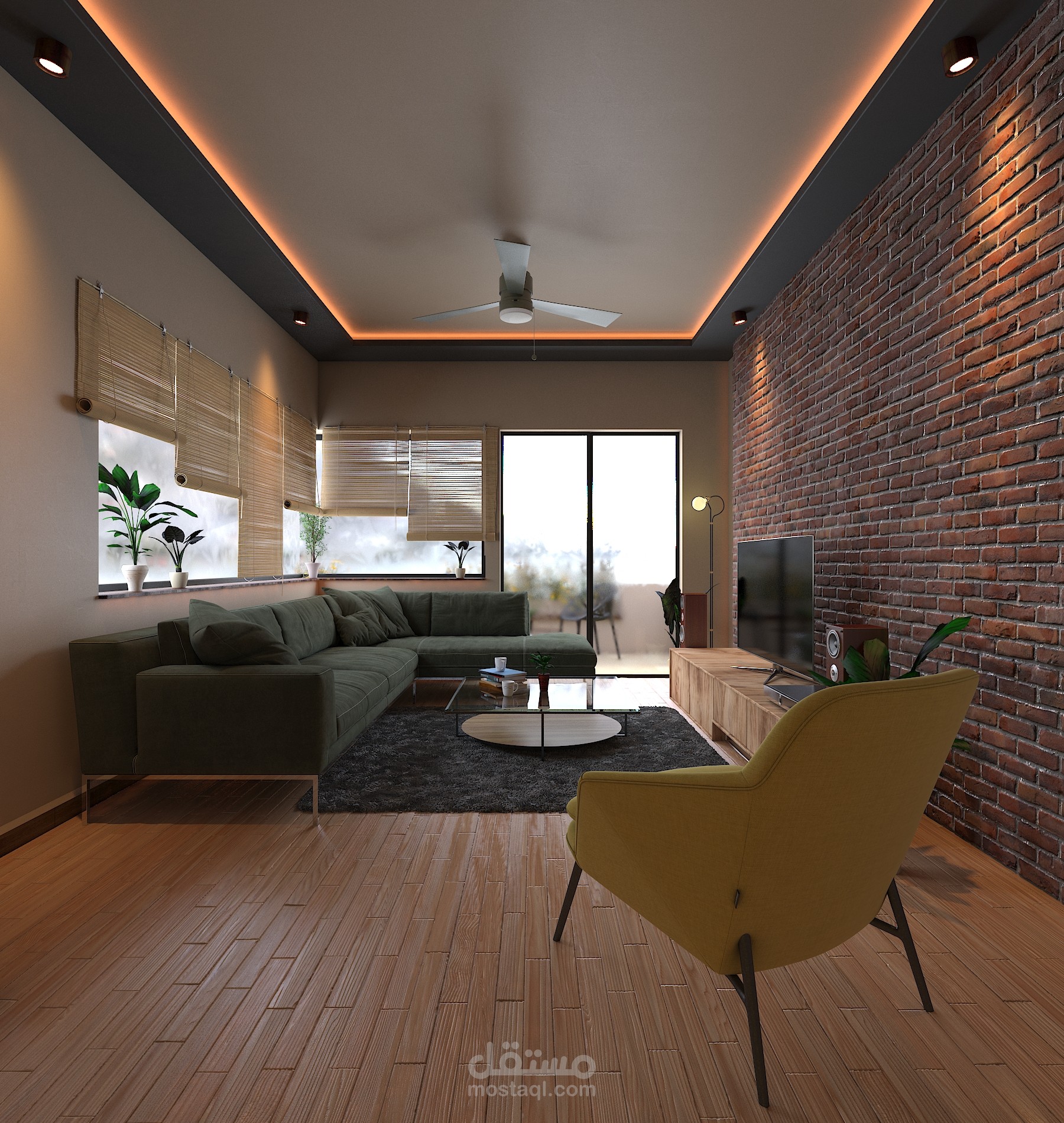 industrial living room