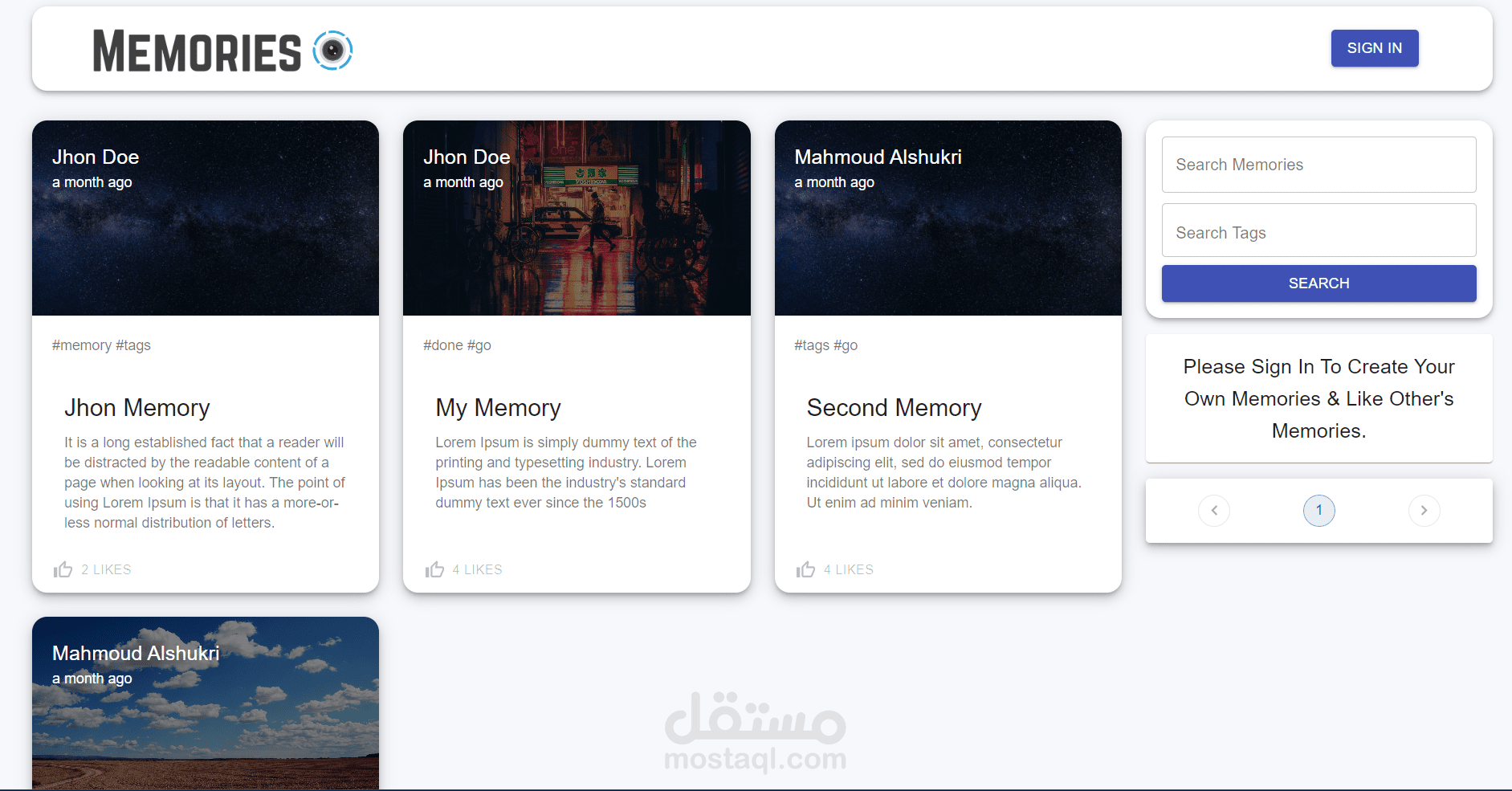 Memories App