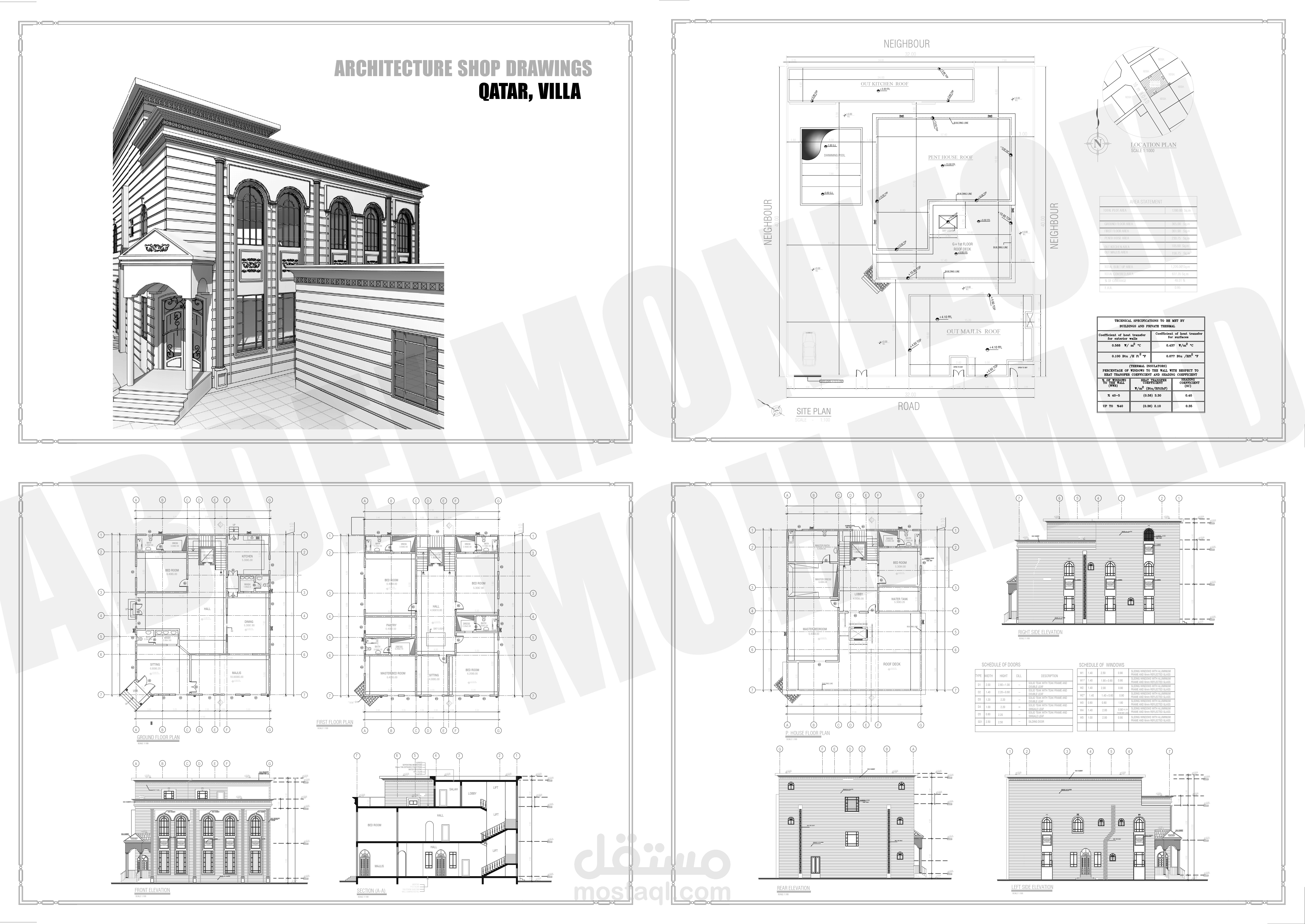 ARCHITECTURAL  SHOP DRAWINGS FOR VILLA