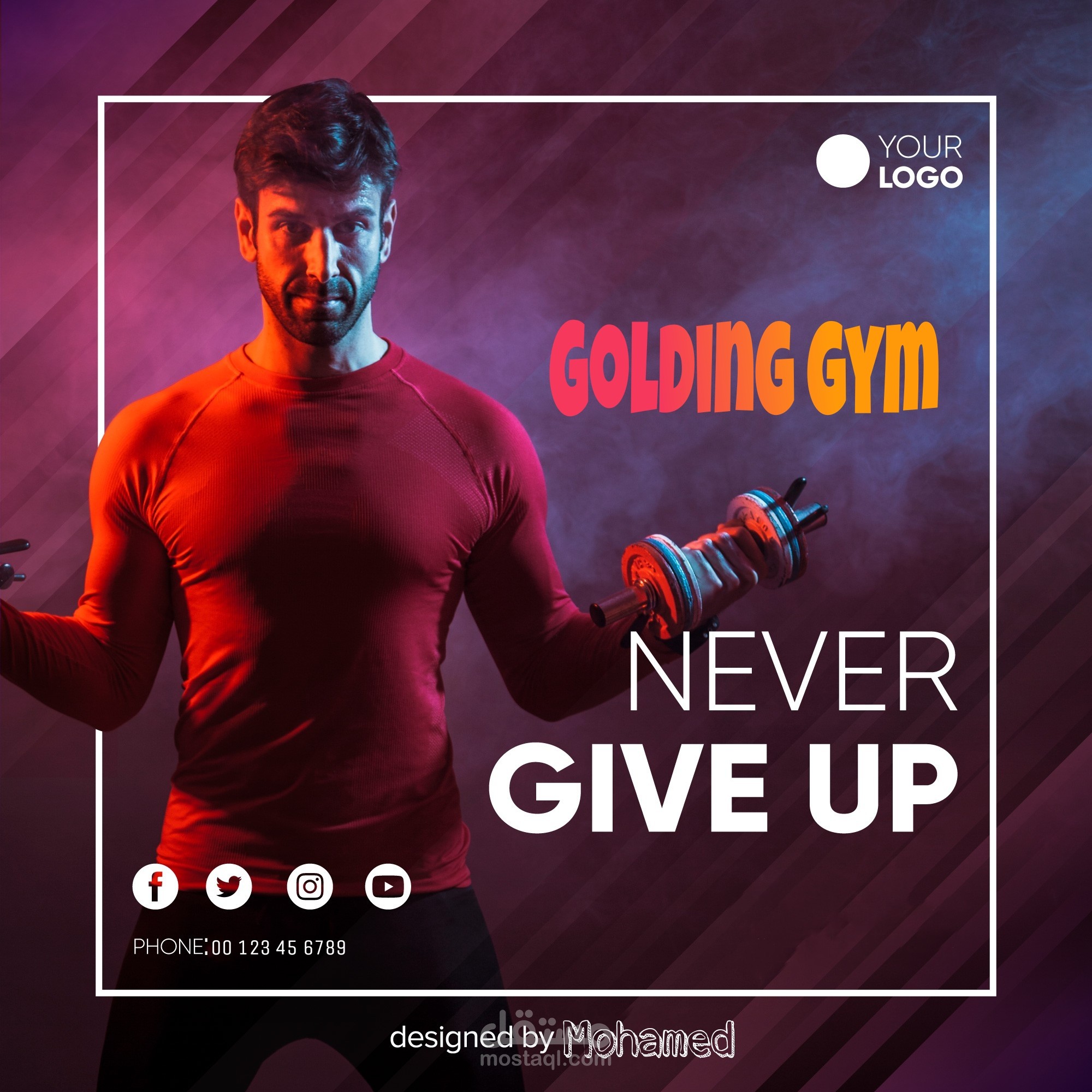 تصميم بنرات إعلانية لصالات رياضية