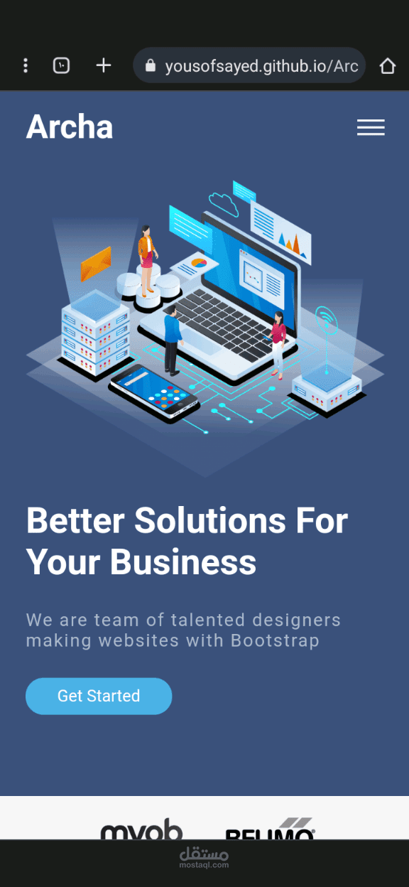 landing page (Archa)